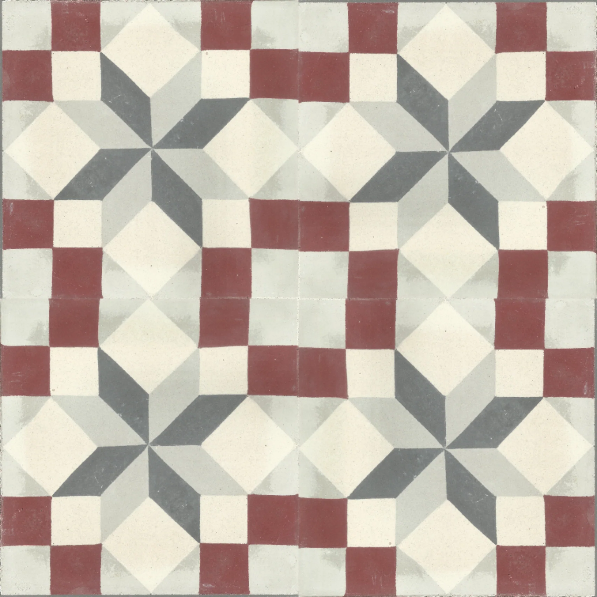 Taza Checker — Charcoal — 2×2 pattern repeat