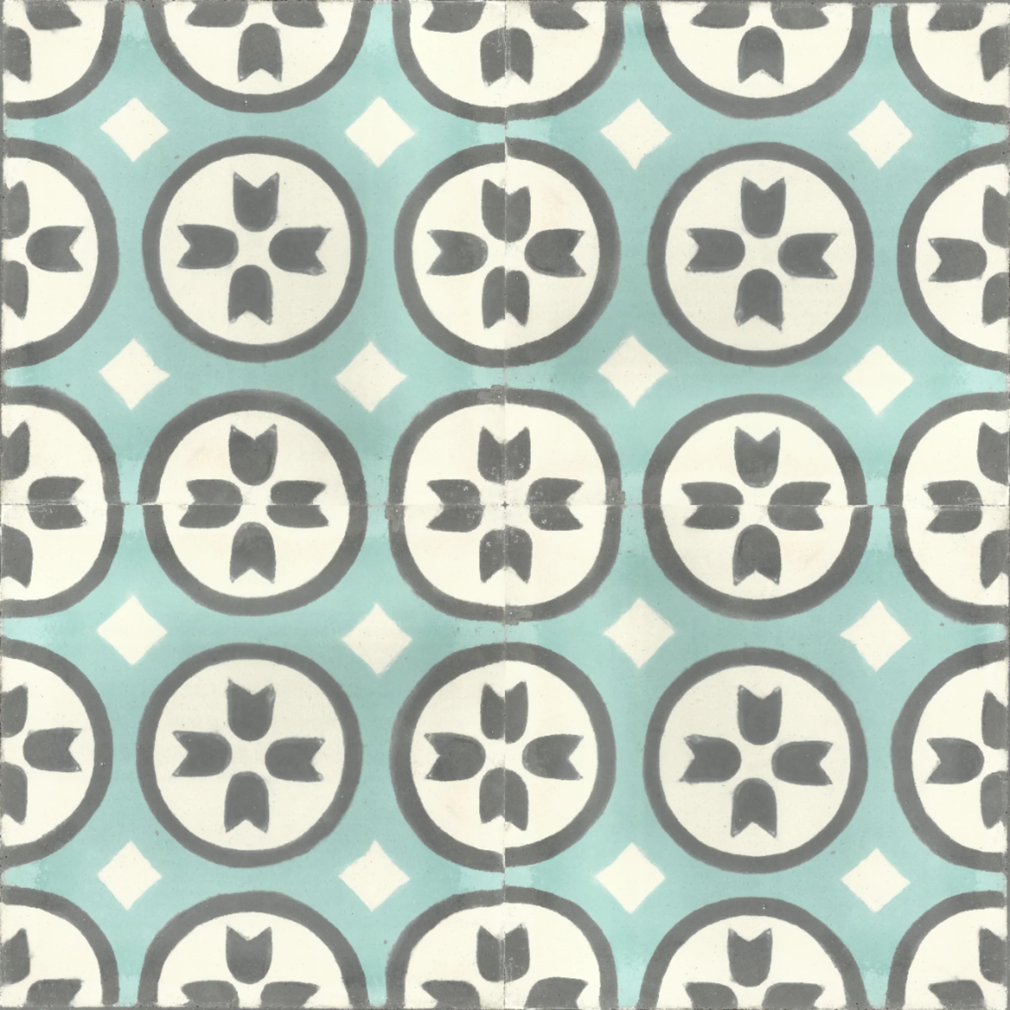 Oujda Bloom — Cobalt — 2×2 pattern repeat