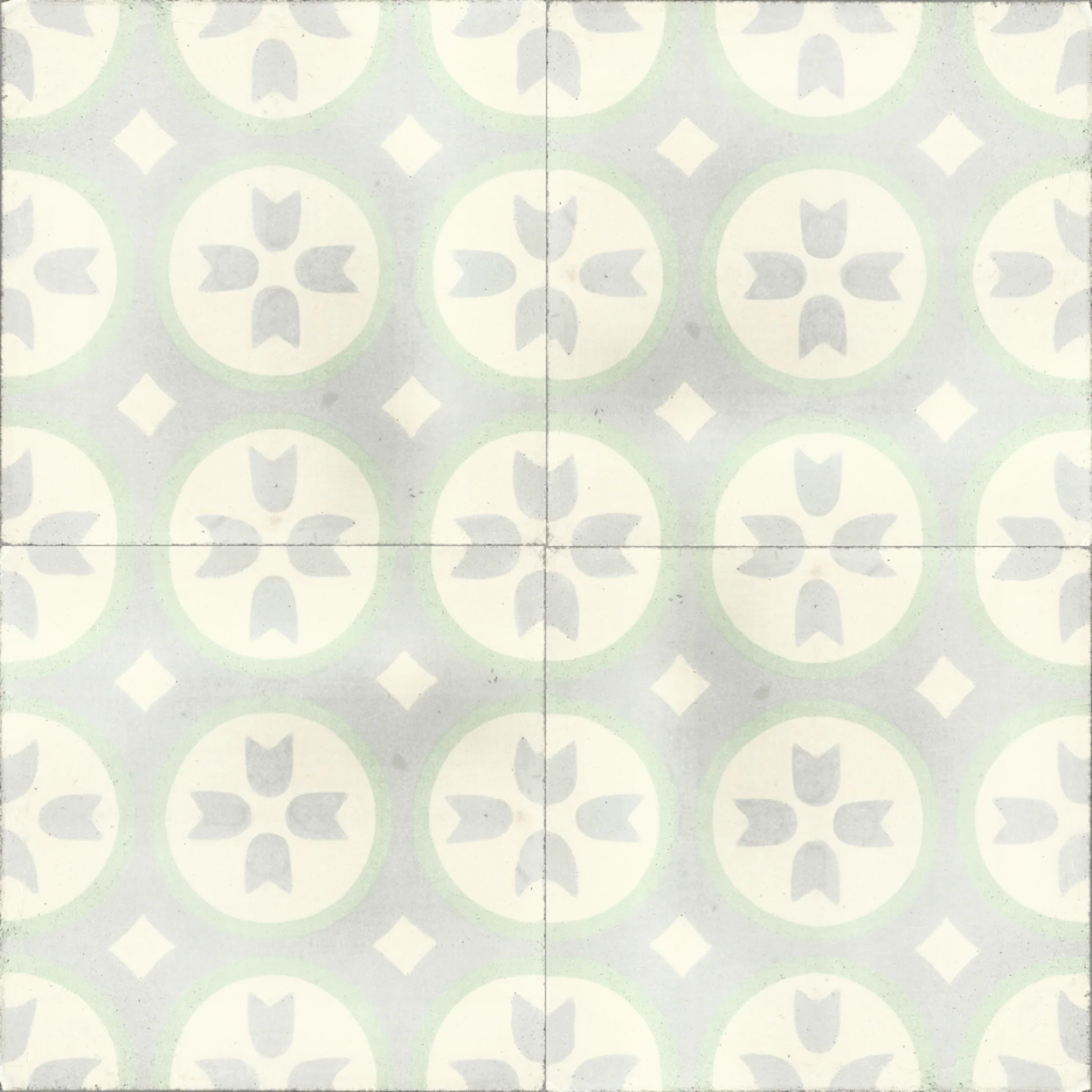 Oujda Bloom — Charcoal — 2×2 pattern repeat