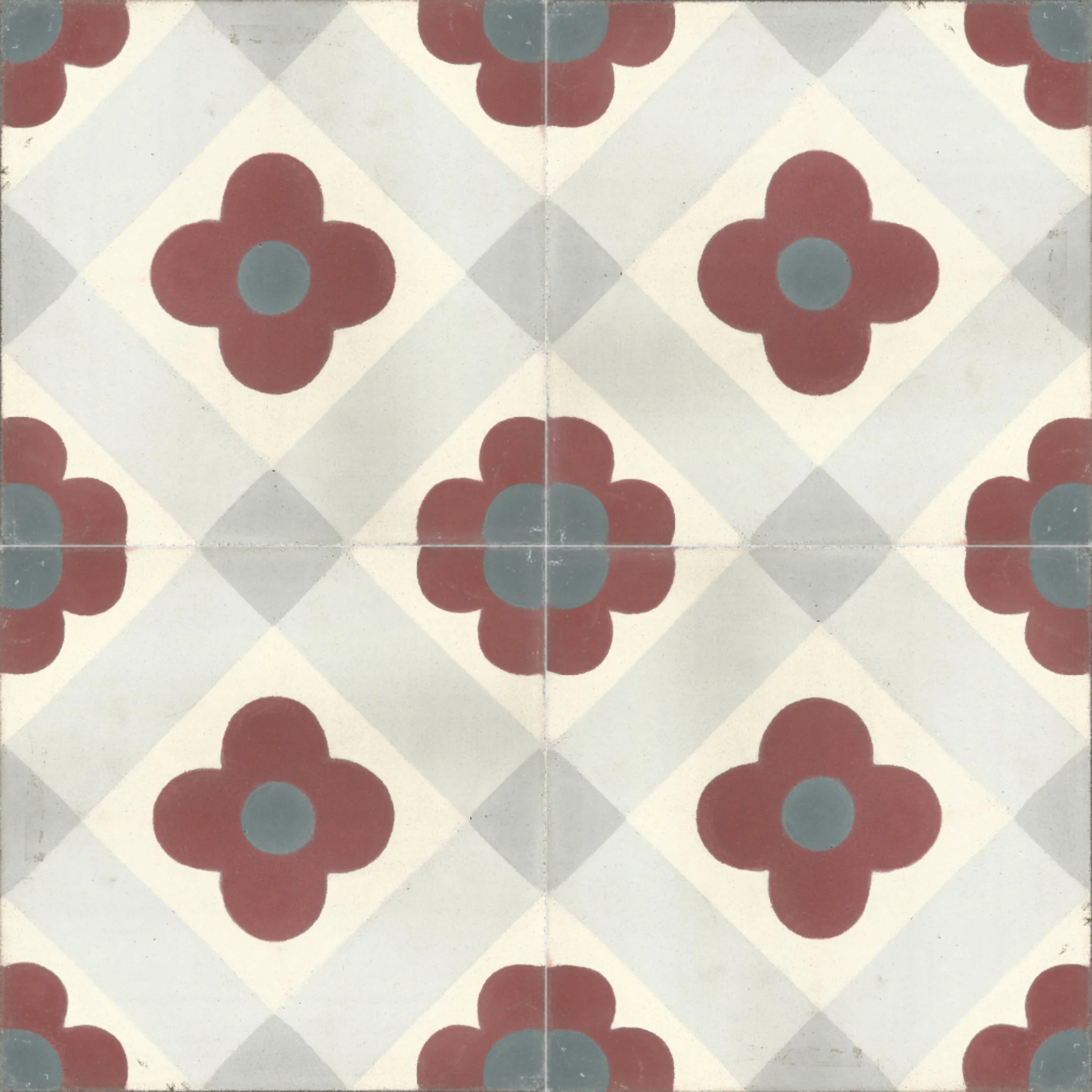 Taroudant Fleur — Blue — 2×2 pattern repeat