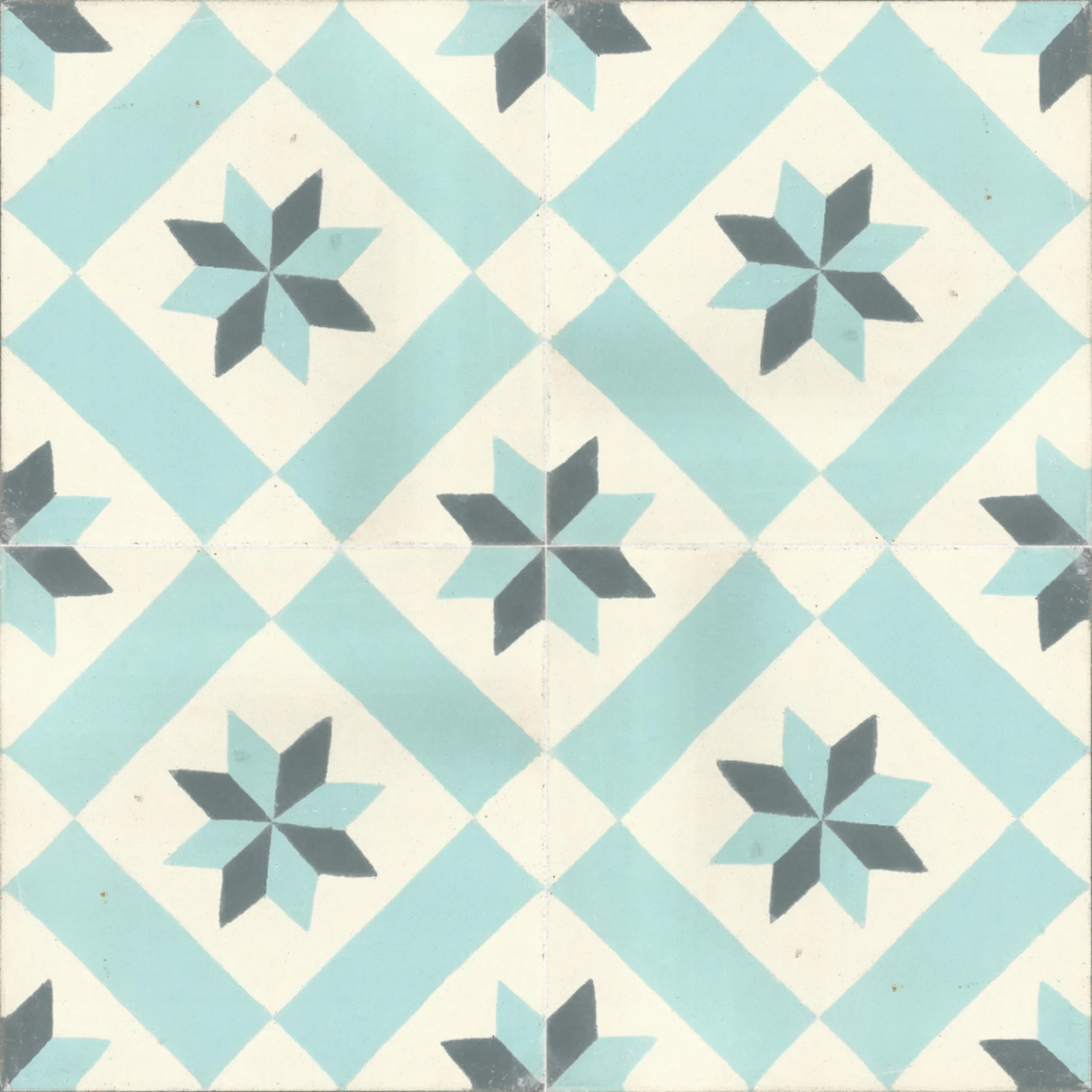 Inezgane Bloom — Cobalt — 2×2 pattern repeat