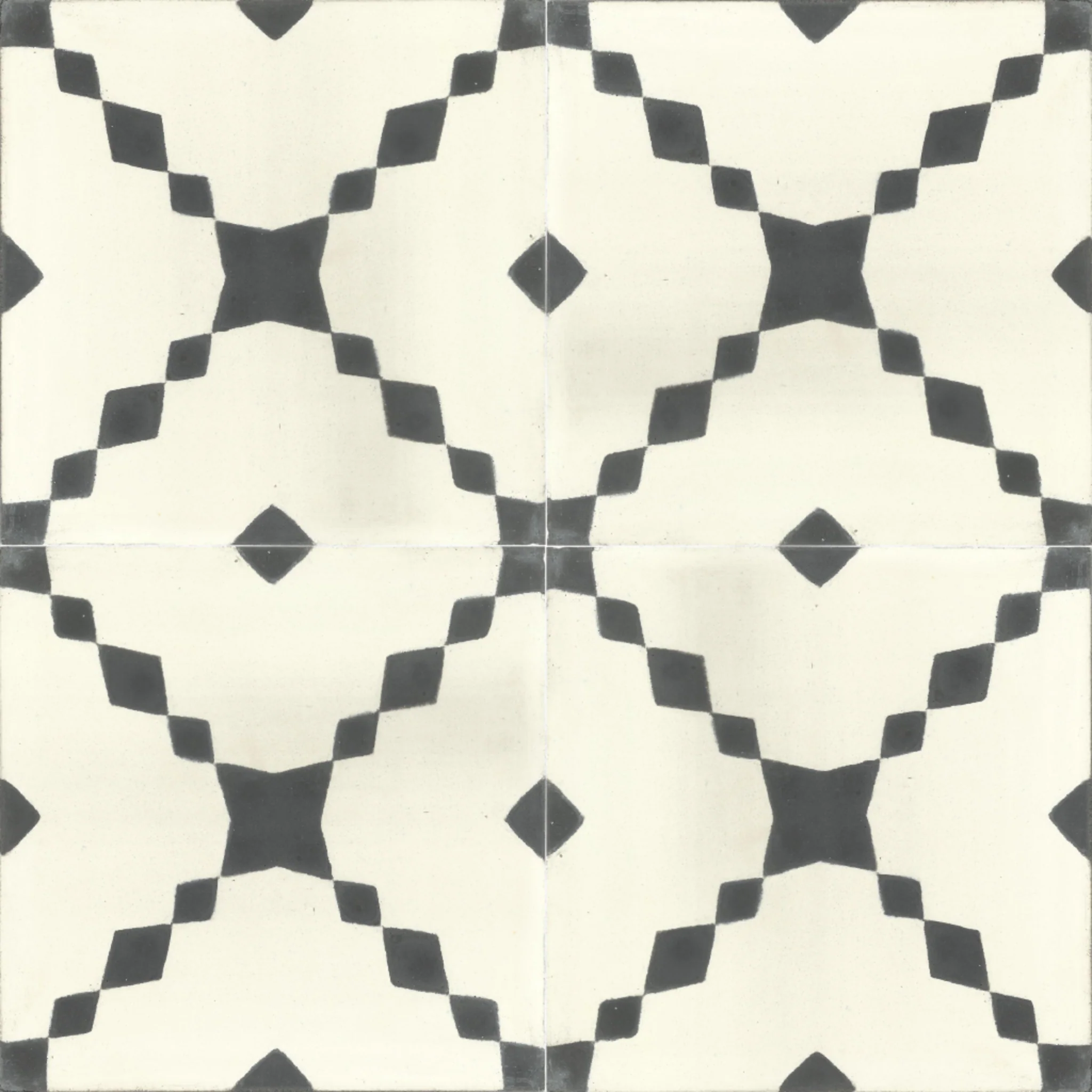 Tan-Tan Diamond — Cobalt — 2×2 pattern repeat