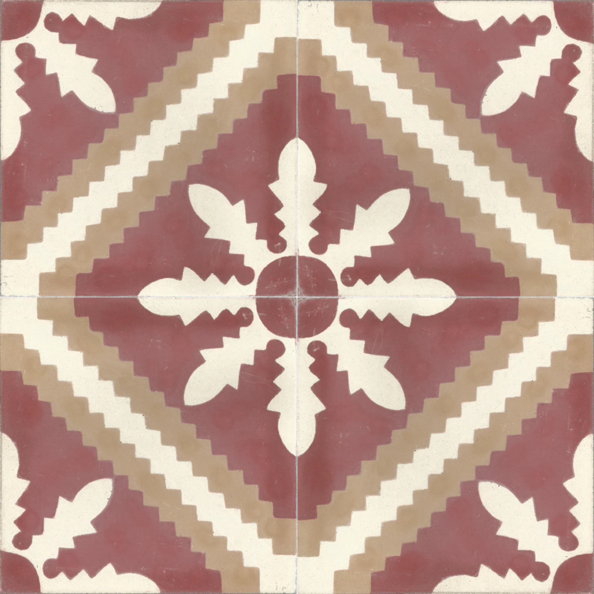 Sidi Yahia Fleur — Blue — 2×2 pattern repeat