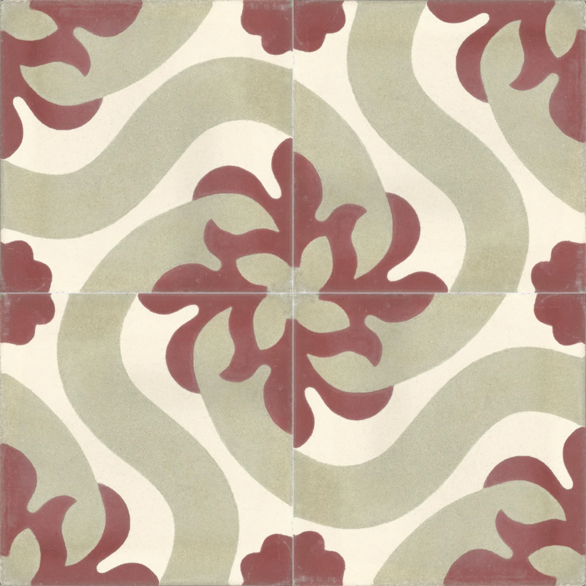 Assa Scroll — Ivory — 2×2 pattern repeat