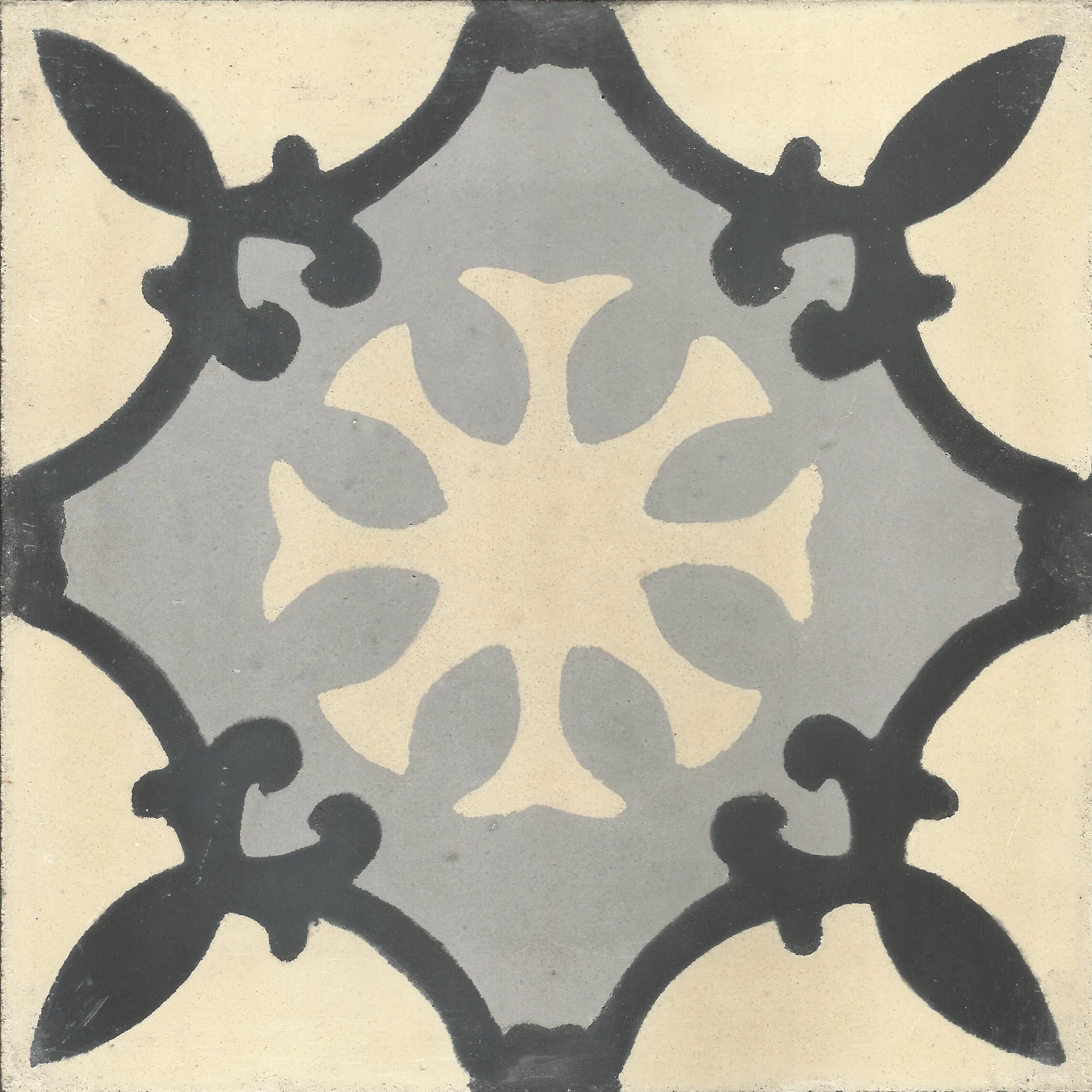 Atlas Scroll — Azure — Handmade Moroccan Cement Tile
