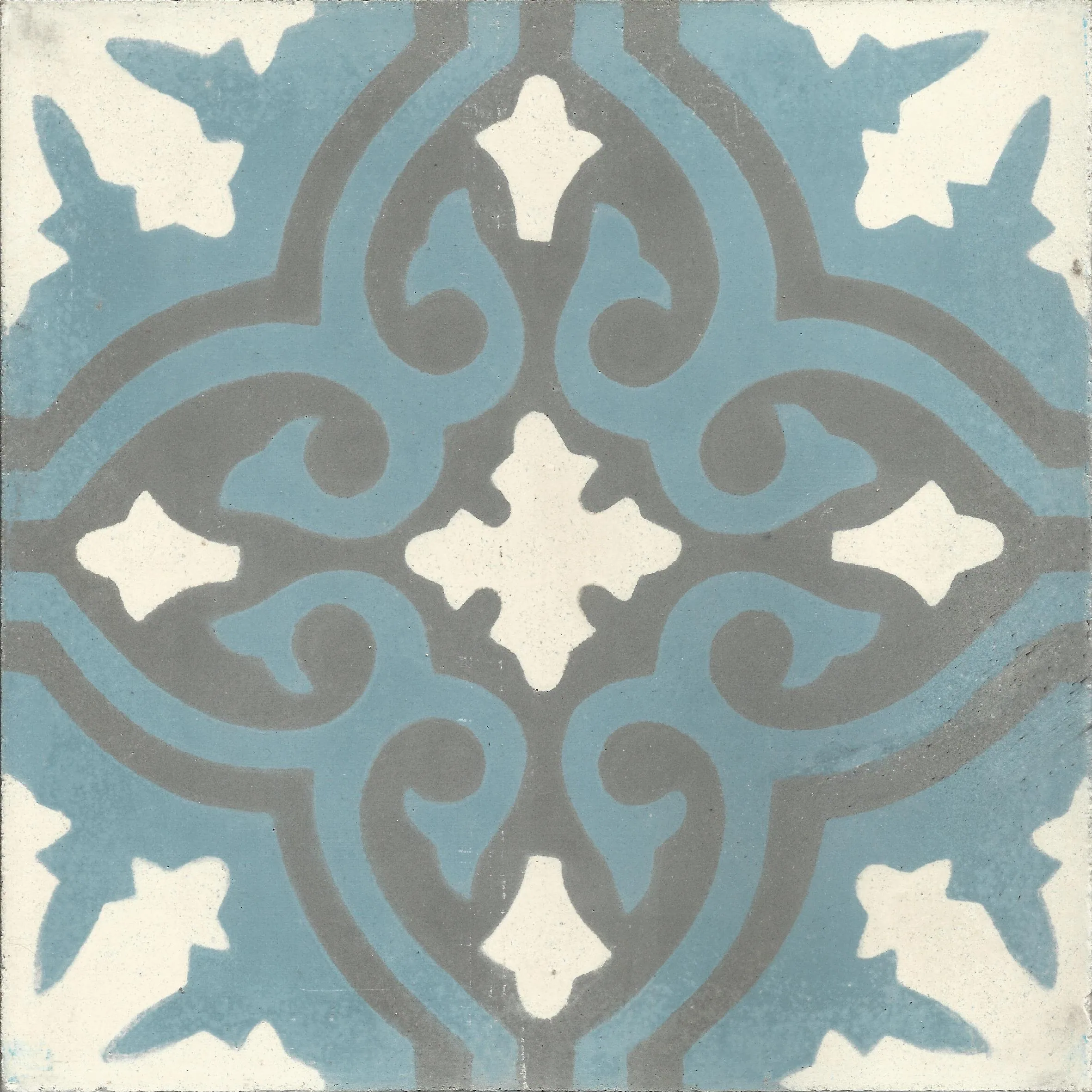 Hammam Cross — Pearl — Handmade Moroccan Cement Tile