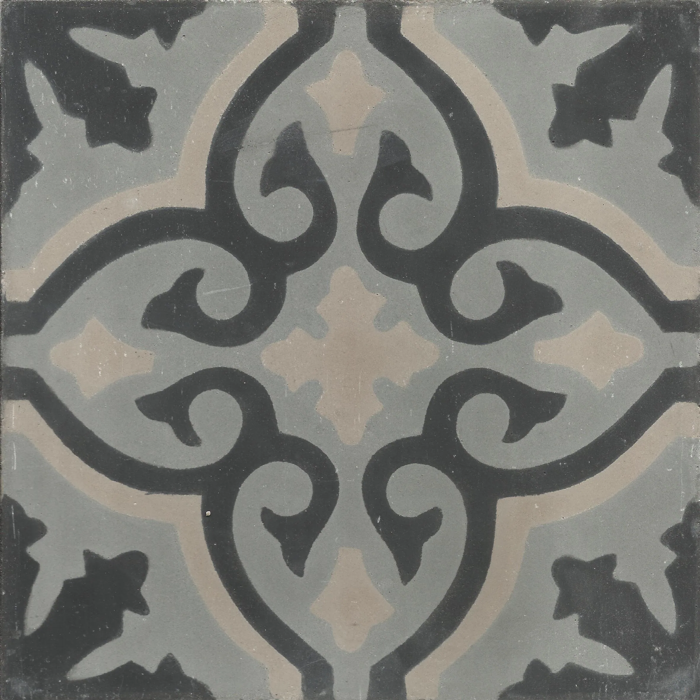Hammam Cross — Cobalt — Handmade Moroccan Cement Tile