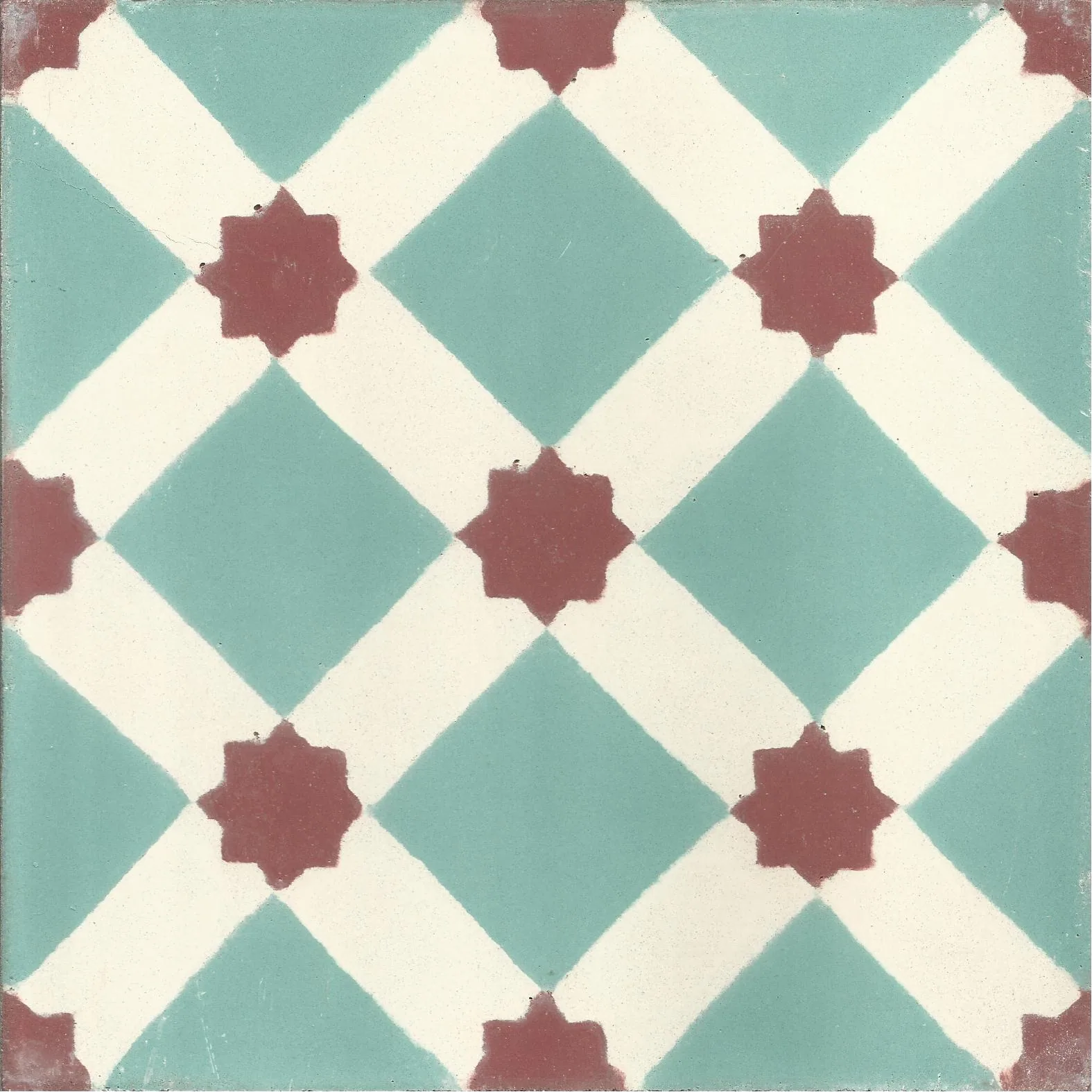 Riad Star — Sage — Handmade Moroccan Cement Tile