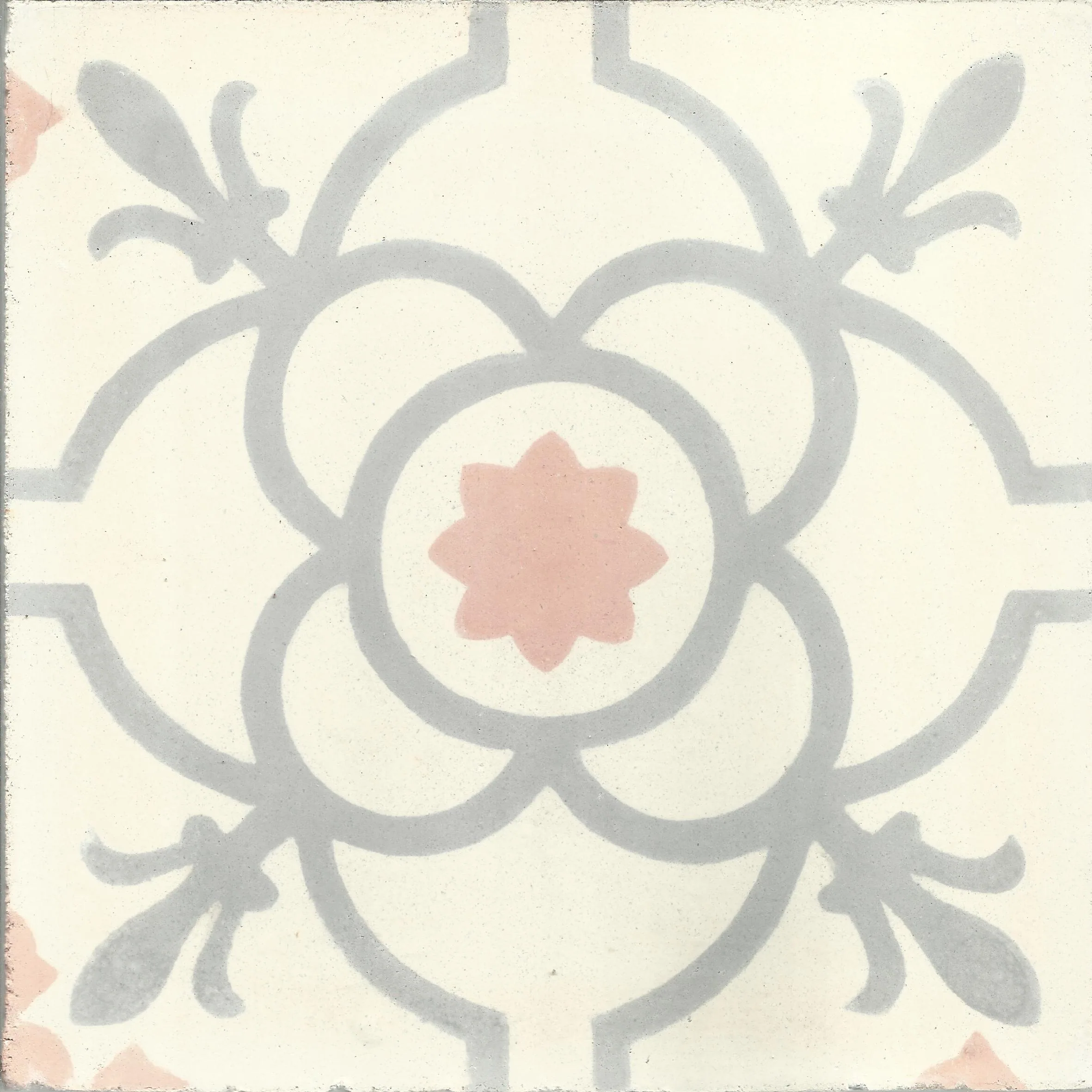 Fes Blossom — Ivory — Handmade Moroccan Cement Tile