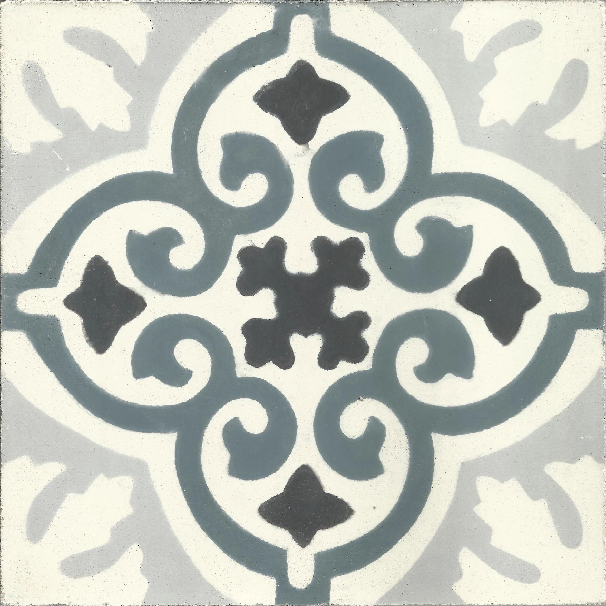 Maison Grid — Midnight — Handmade Moroccan Cement Tile