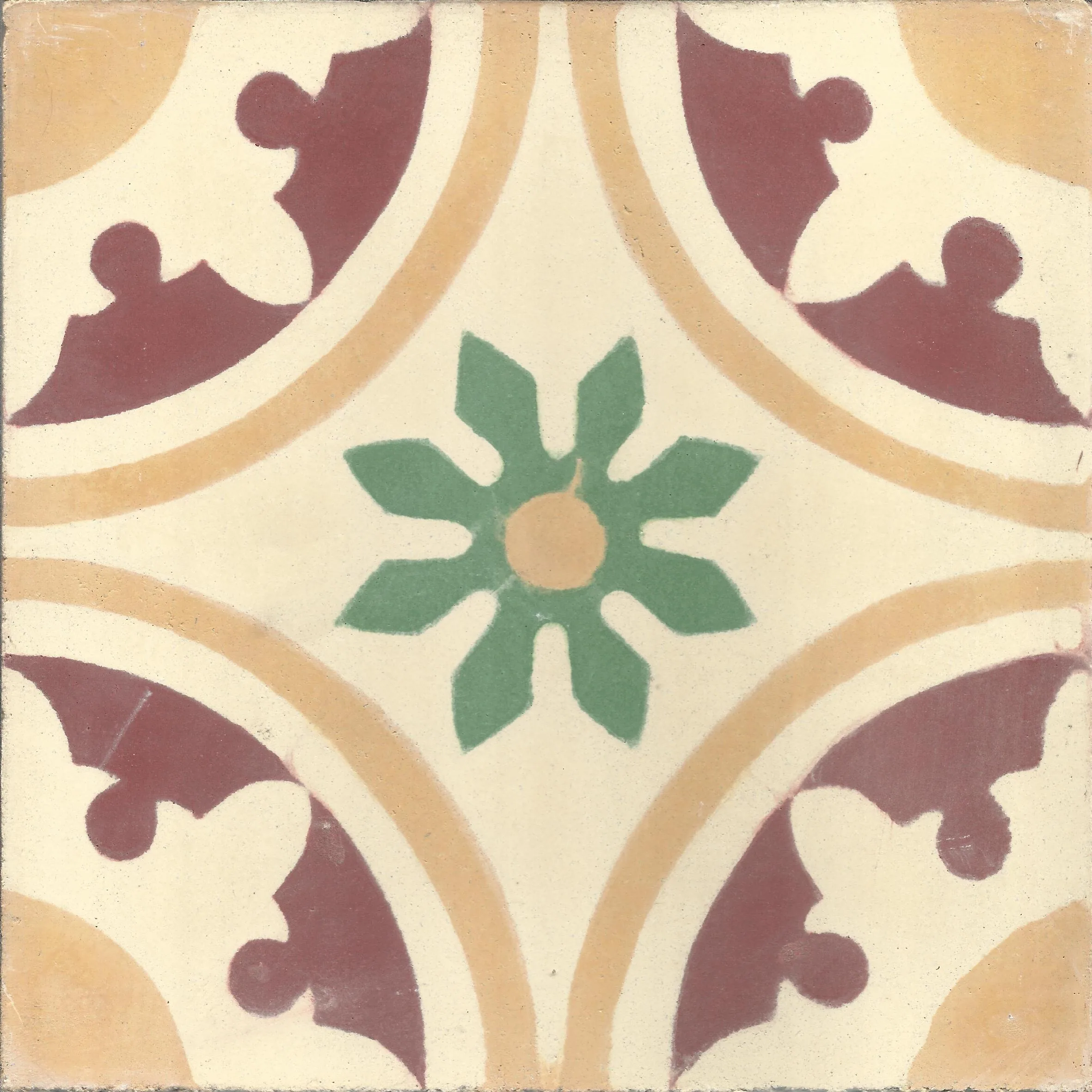 Kasbah Wheel — Ivory — Handmade Moroccan Cement Tile
