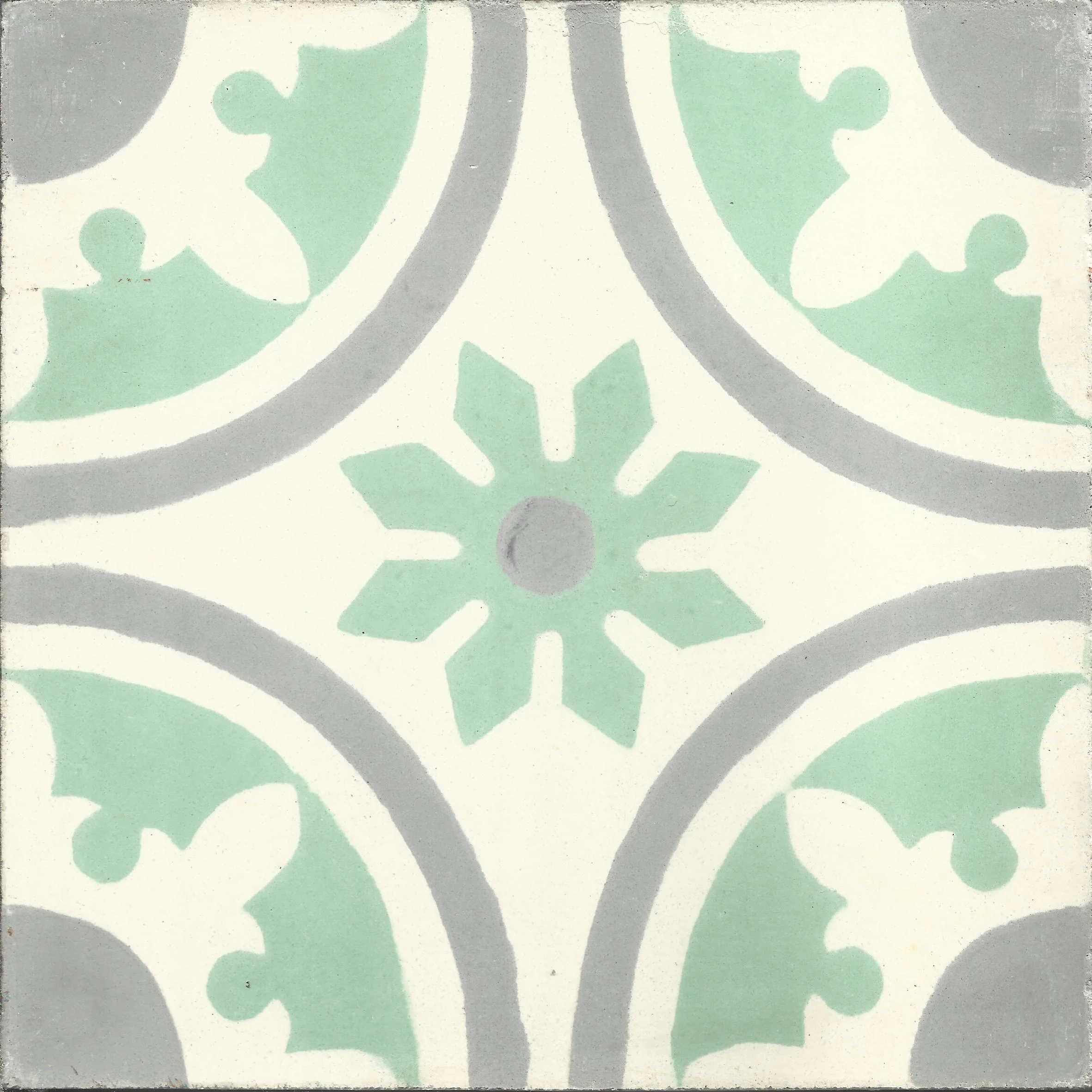 Kasbah Wheel — Azure — Handmade Moroccan Cement Tile
