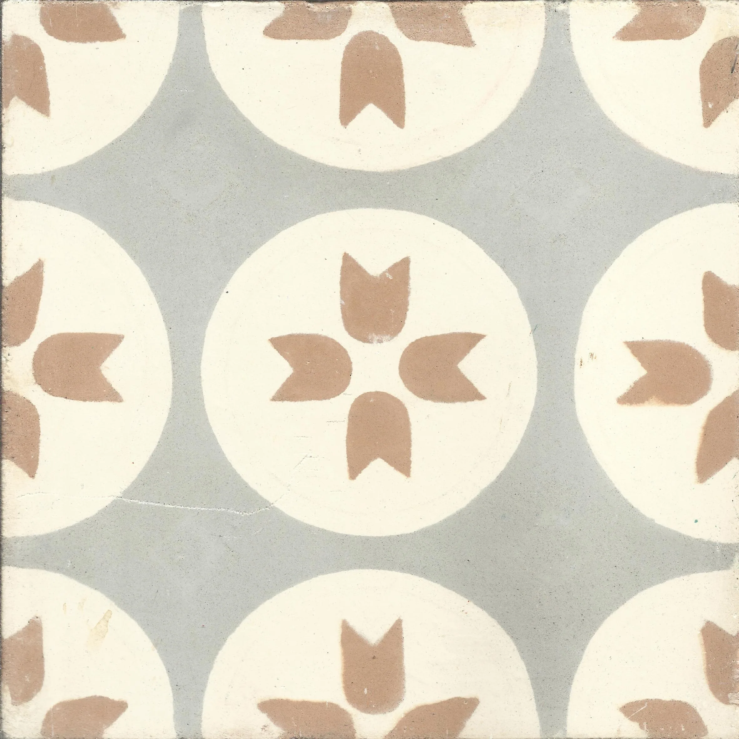 Oujda Bloom — Ivory — Handmade Moroccan Cement Tile