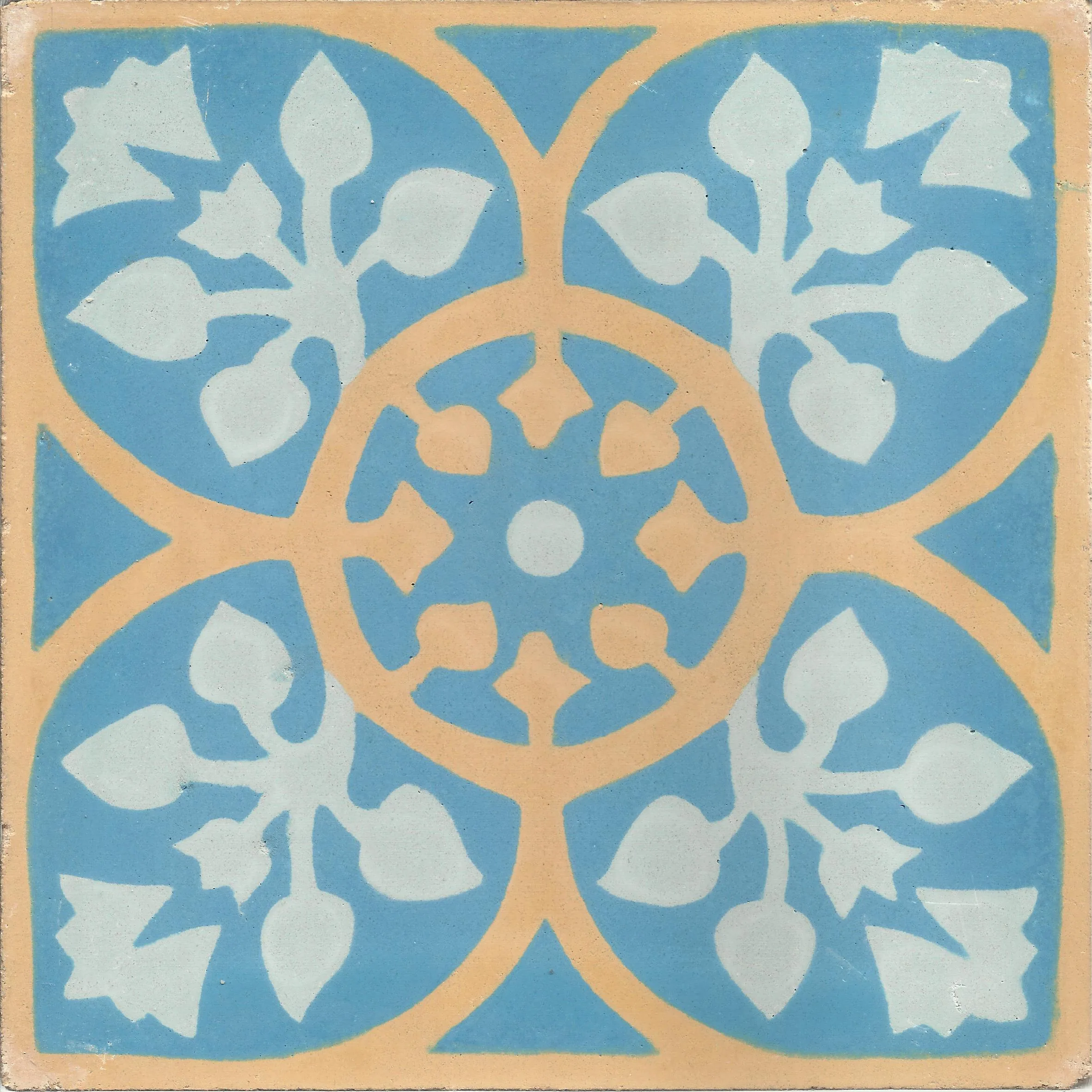 Khouribga Bloom — Ivory — Handmade Moroccan Cement Tile