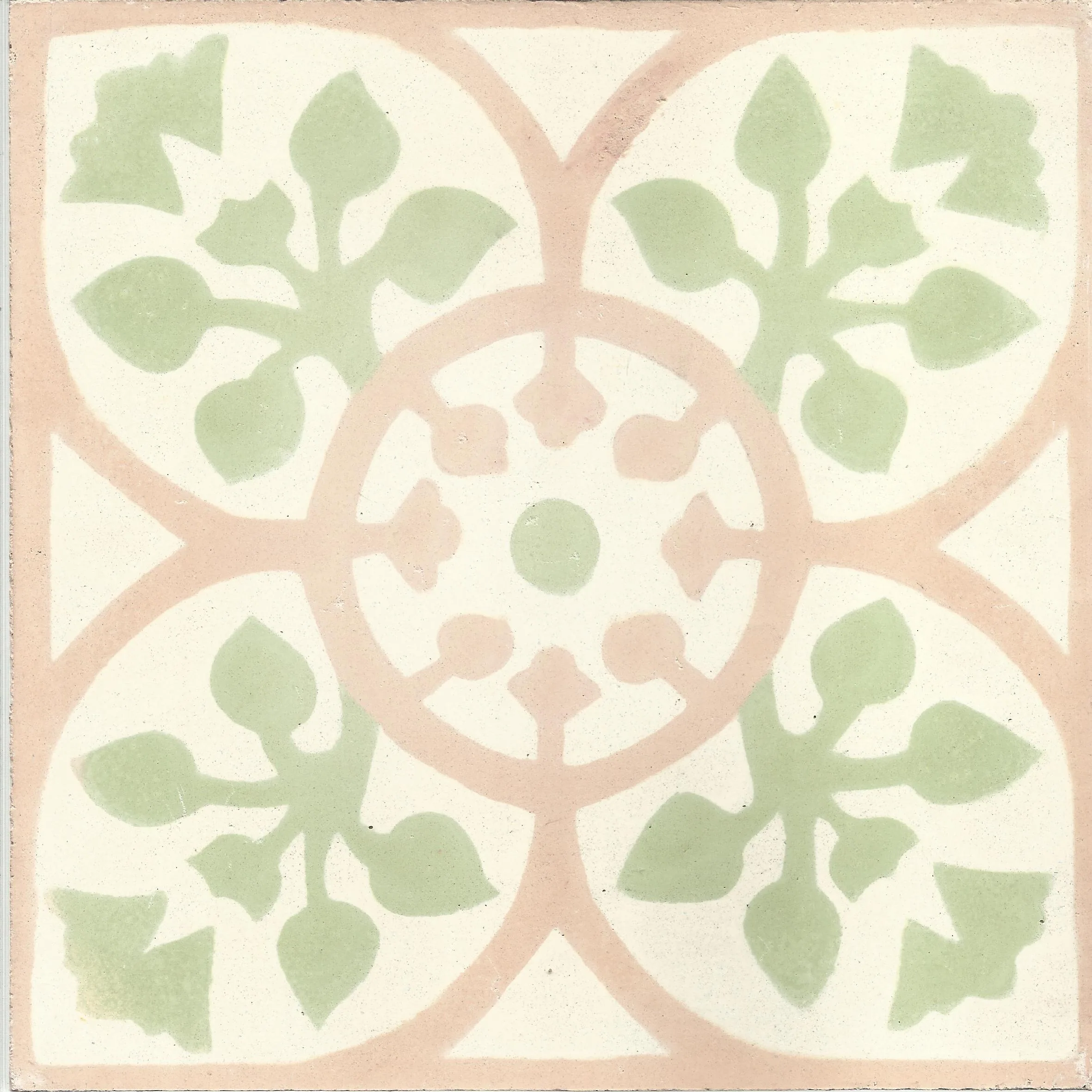 Khouribga Bloom — Rose — Handmade Moroccan Cement Tile