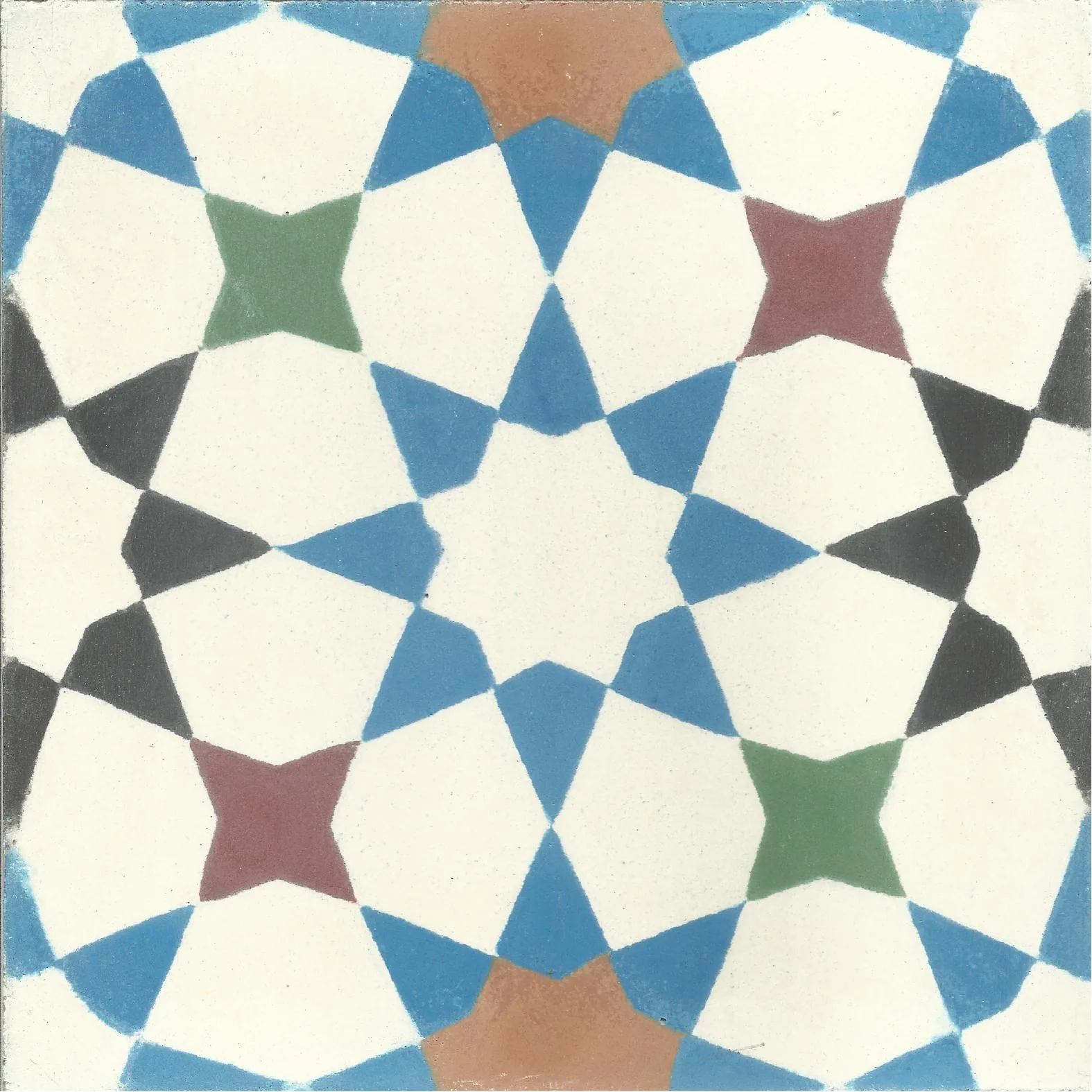 Taounate Lattice — Pearl — Handmade Moroccan Cement Tile
