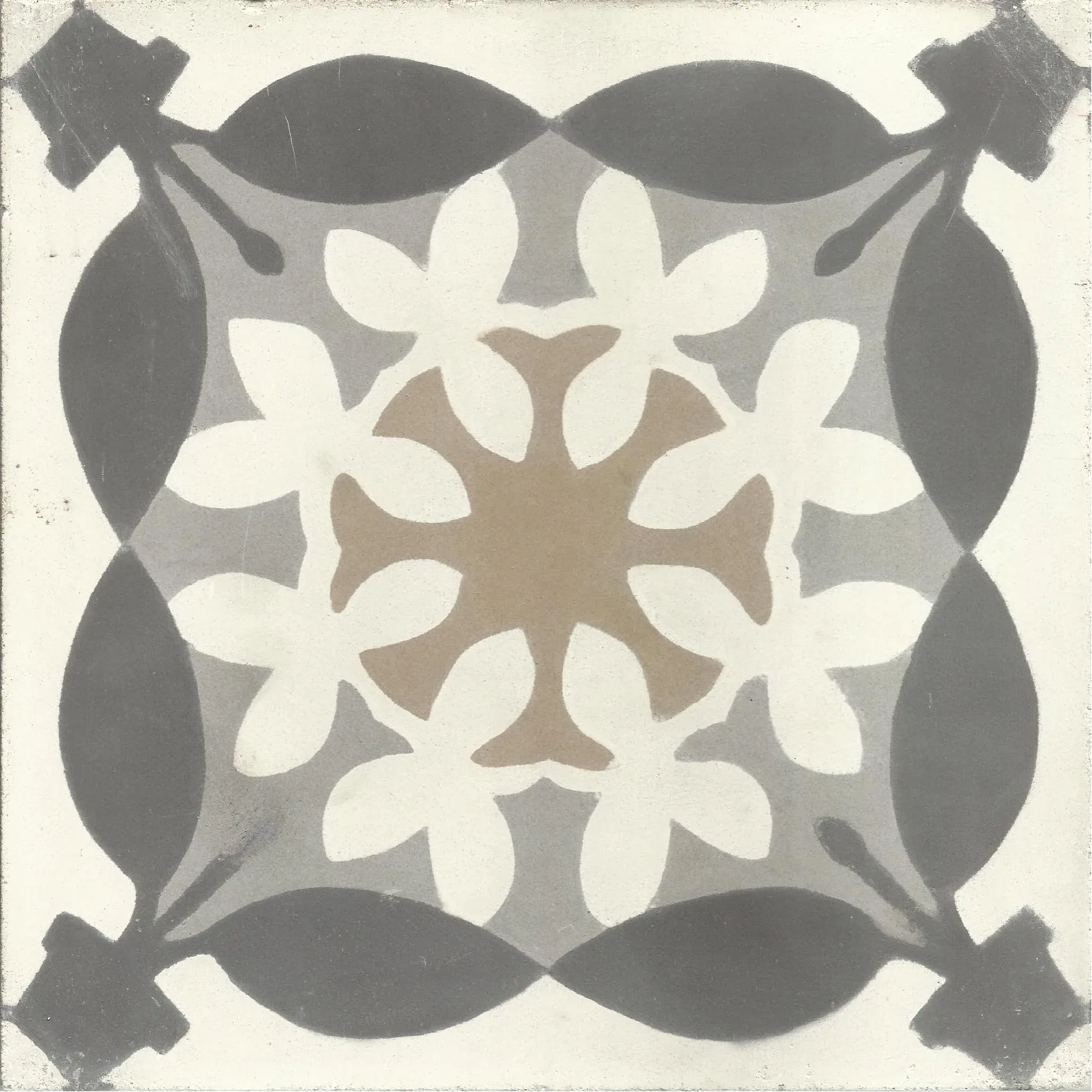 Guelmim Triangle — Cobalt — Handmade Moroccan Cement Tile