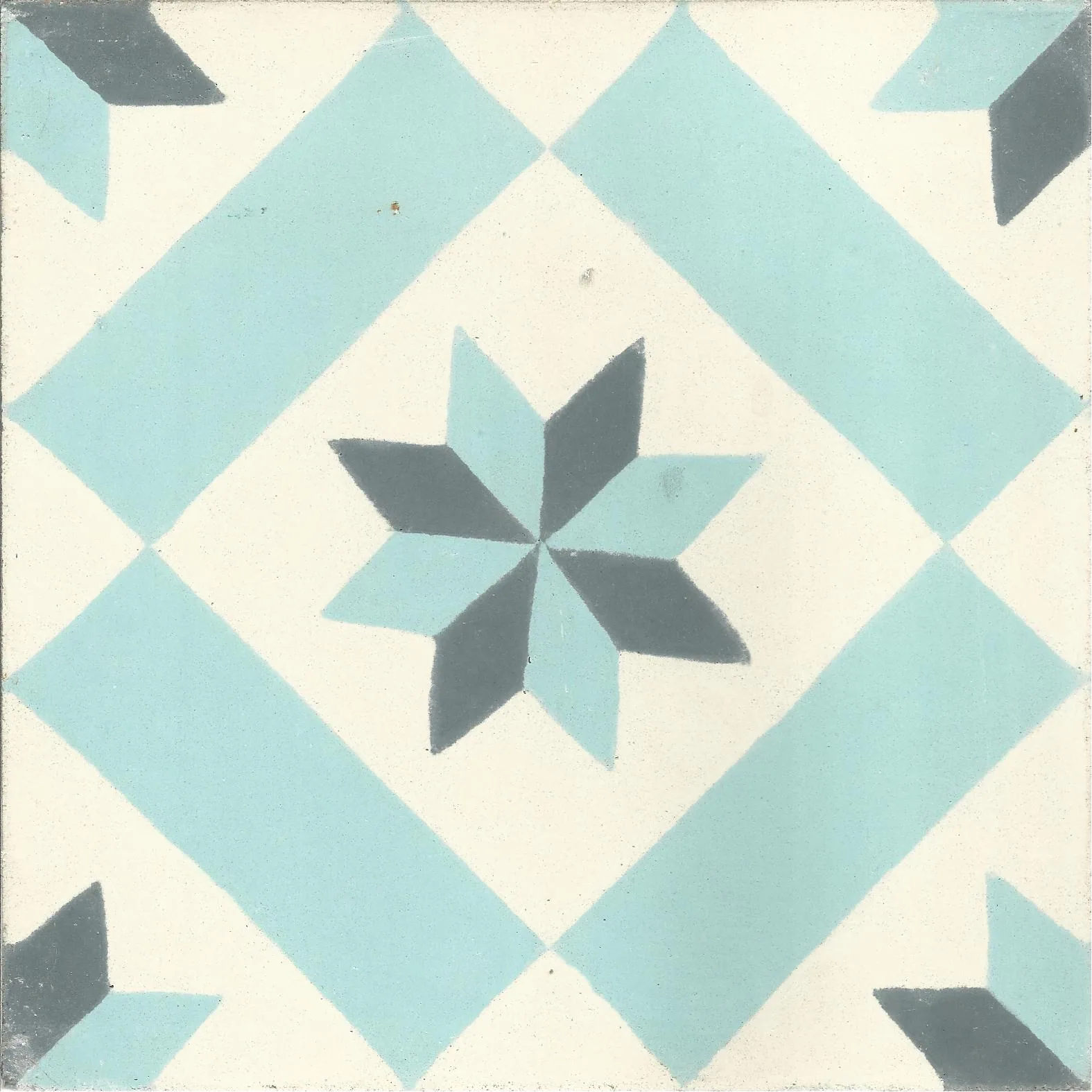 Inezgane Bloom — Cobalt — Handmade Moroccan Cement Tile