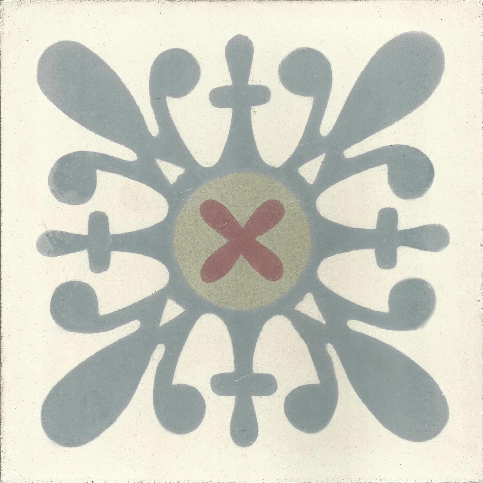 Ait Baha Moon — Pearl — Handmade Moroccan Cement Tile