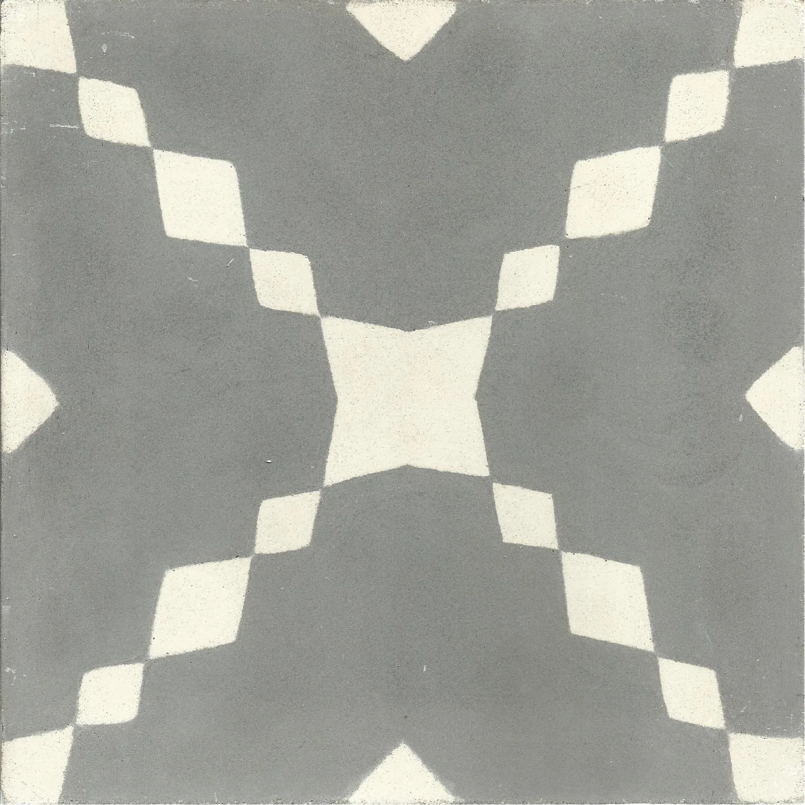Tan-Tan Diamond — Ivory — Handmade Moroccan Cement Tile
