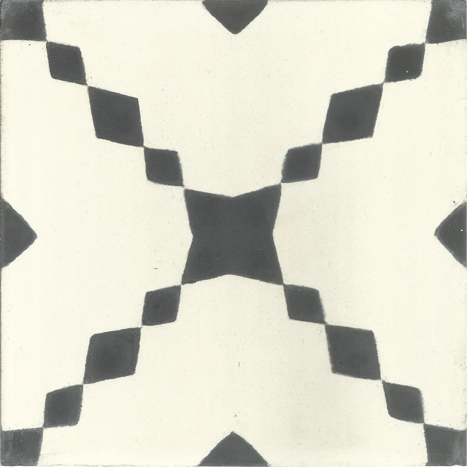 Tan-Tan Diamond — Cobalt — Handmade Moroccan Cement Tile