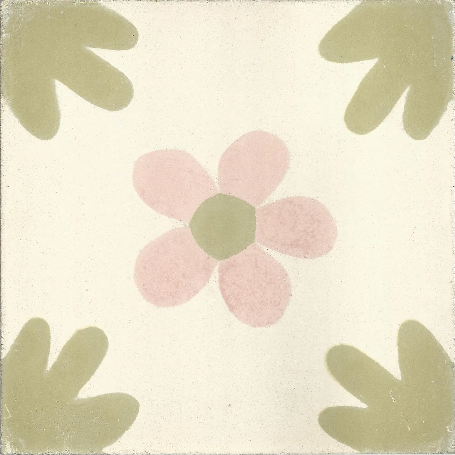 Taourirt Vine — Ivory — Handmade Moroccan Cement Tile