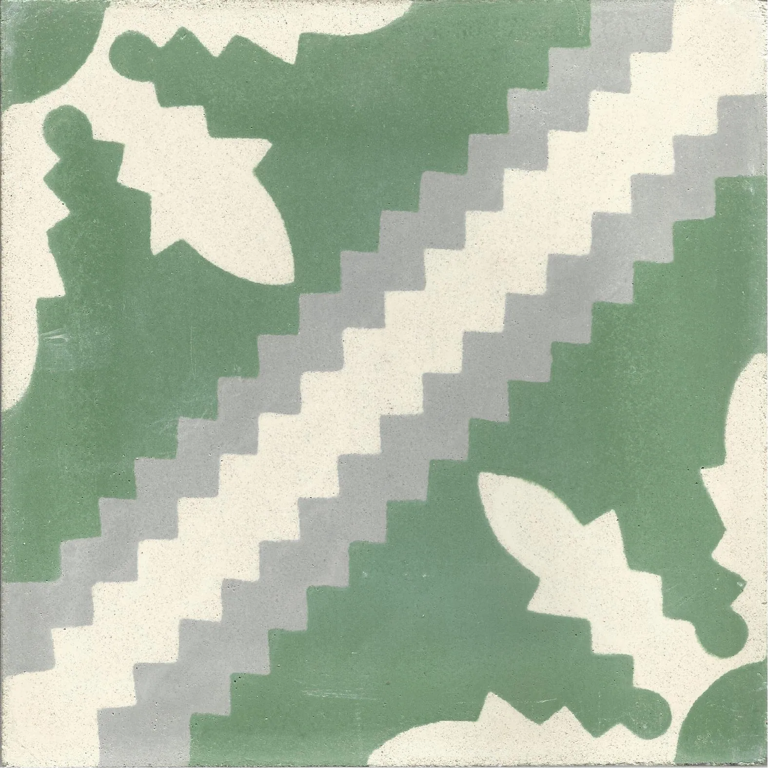 Sidi Yahia Fleur — Ivory — Handmade Moroccan Cement Tile