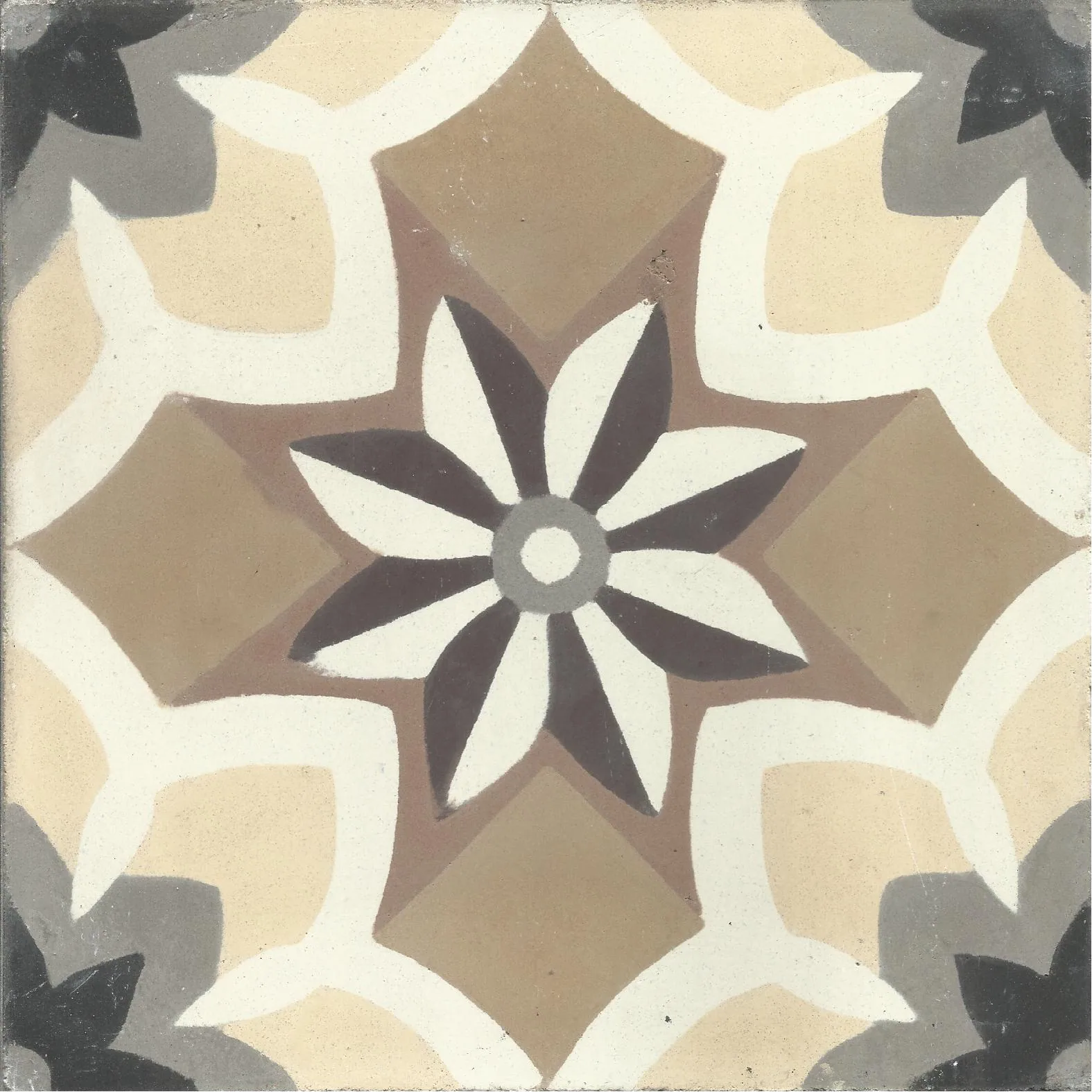Rabat Imperial — Ivory — Handmade Moroccan Cement Tile