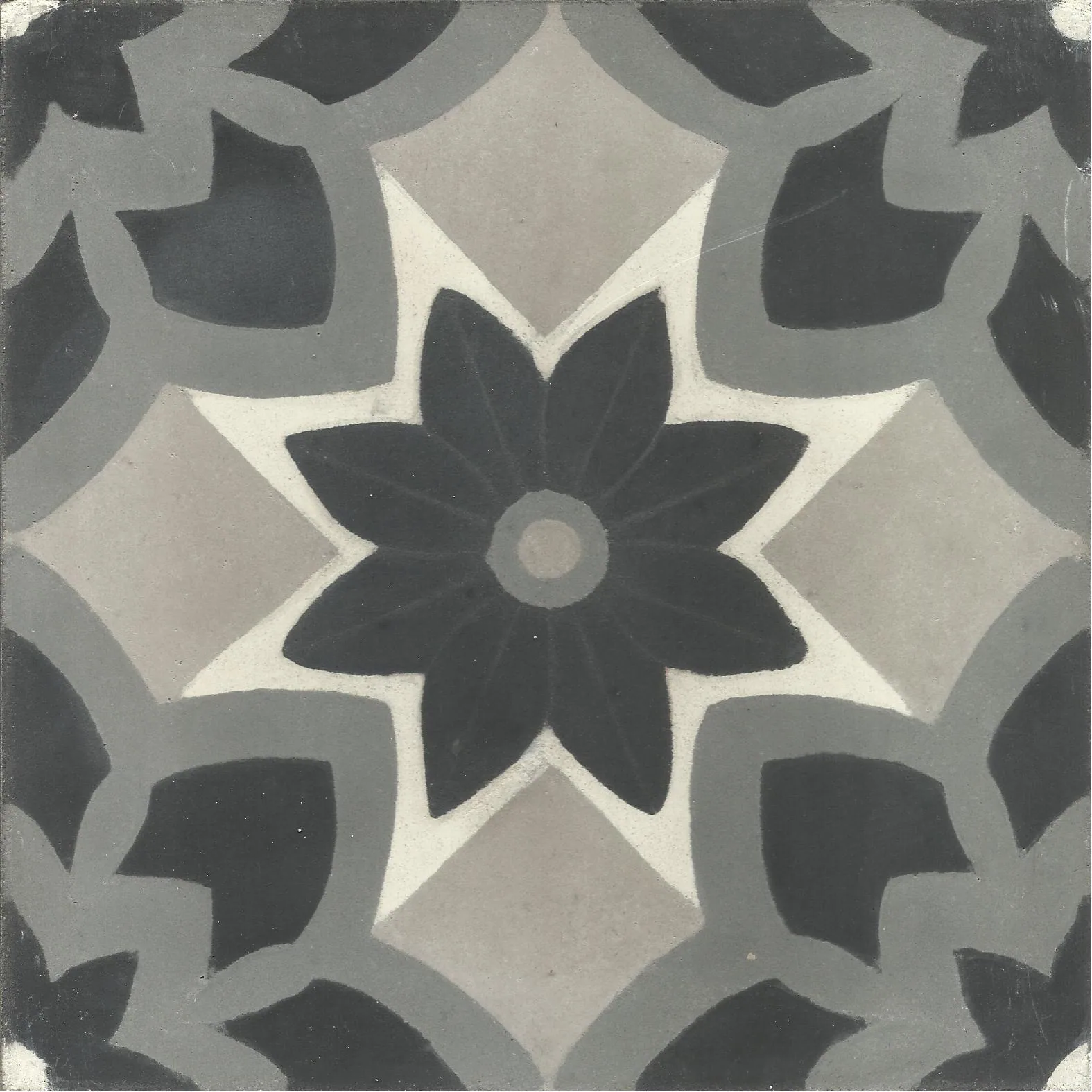 Rabat Imperial — Blue — Handmade Moroccan Cement Tile