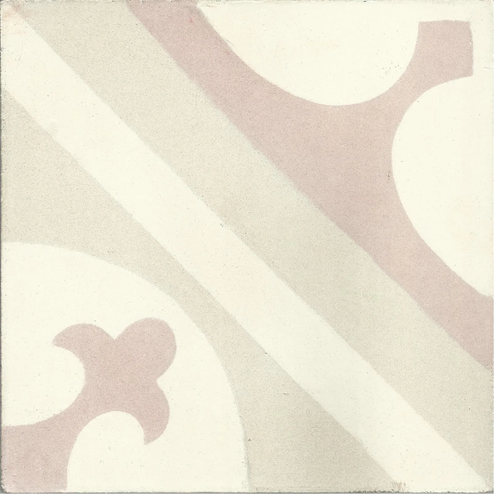 Skhirat Scroll — Ivory — Handmade Moroccan Cement Tile