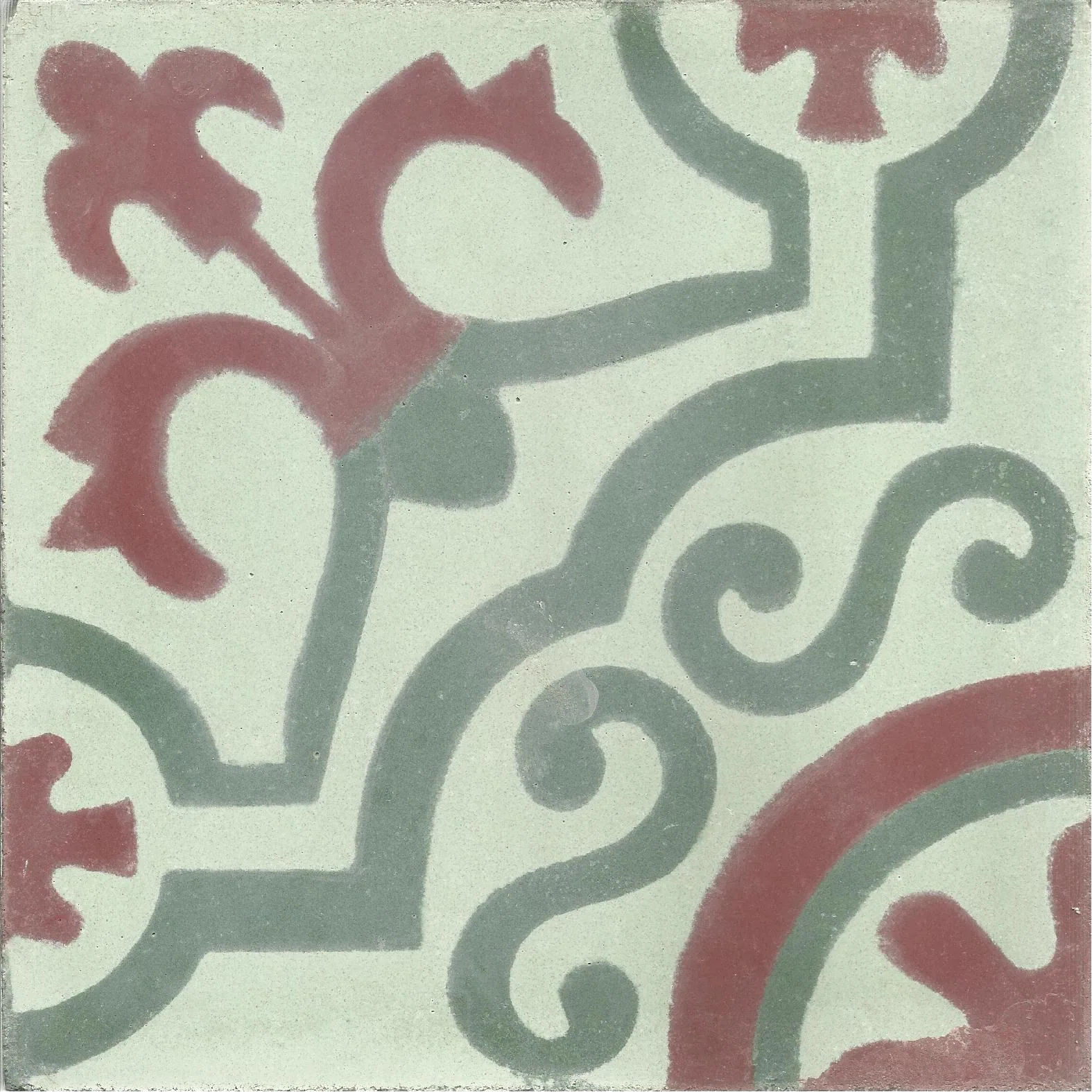 Tata Cross — Ivory — Handmade Moroccan Cement Tile