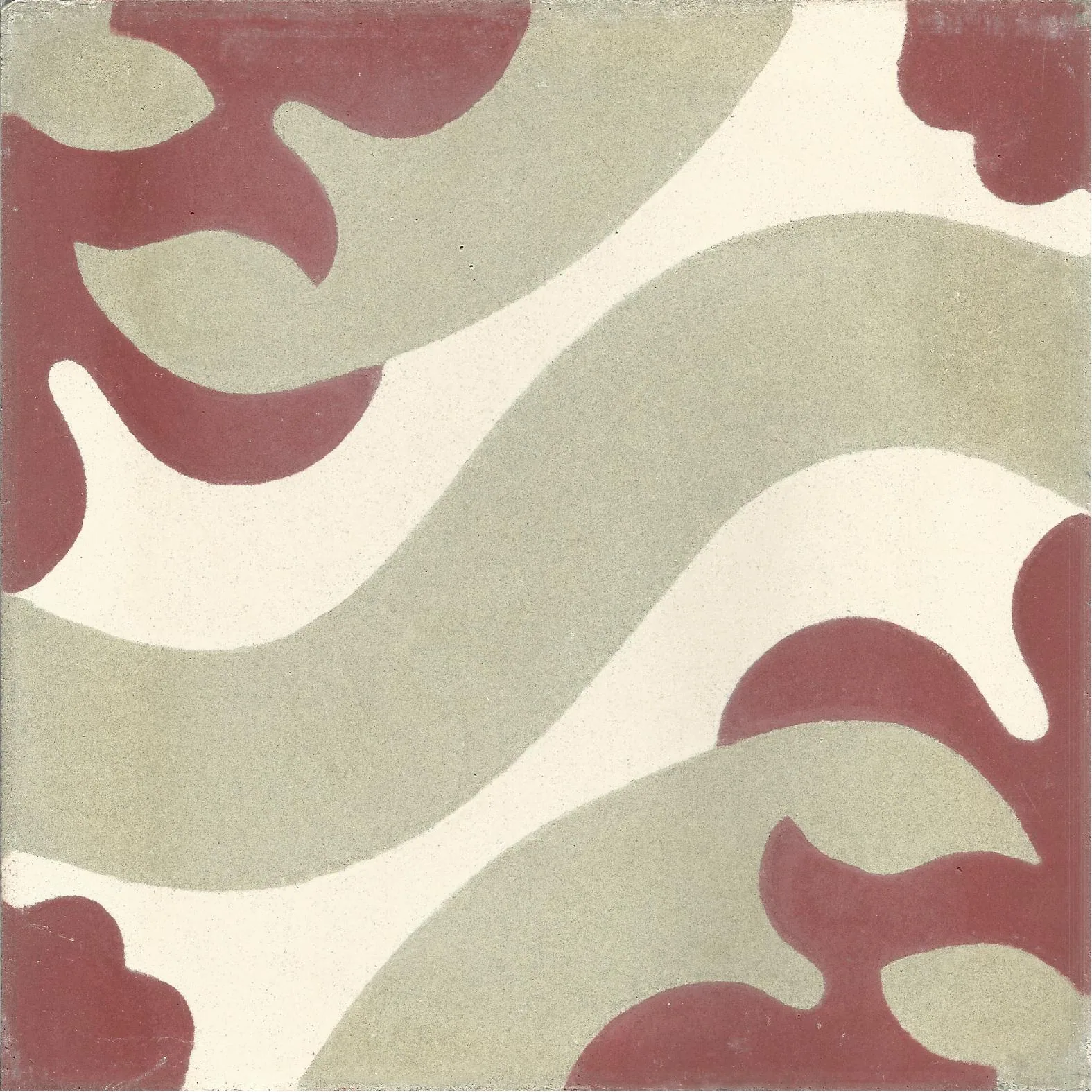 Assa Scroll — Ivory — Handmade Moroccan Cement Tile