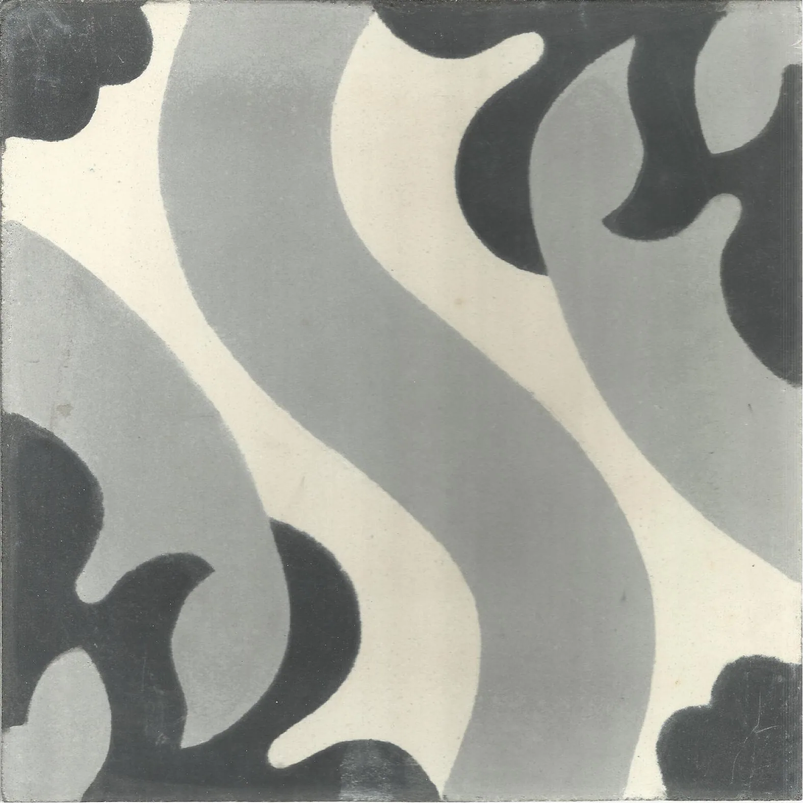 Assa Scroll — Cobalt — Handmade Moroccan Cement Tile