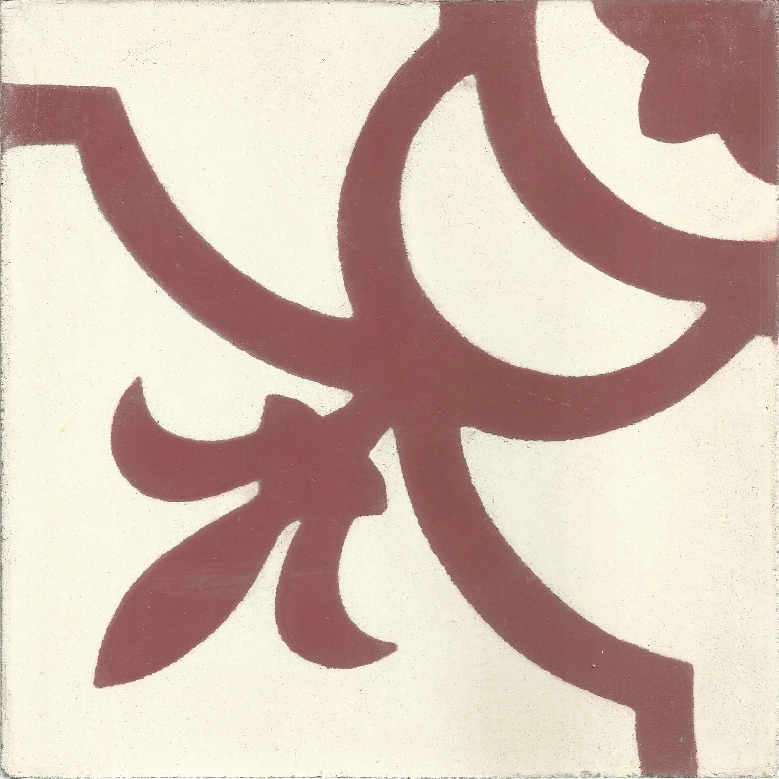 Foum El Hisn Vine — Rose — Handmade Moroccan Cement Tile