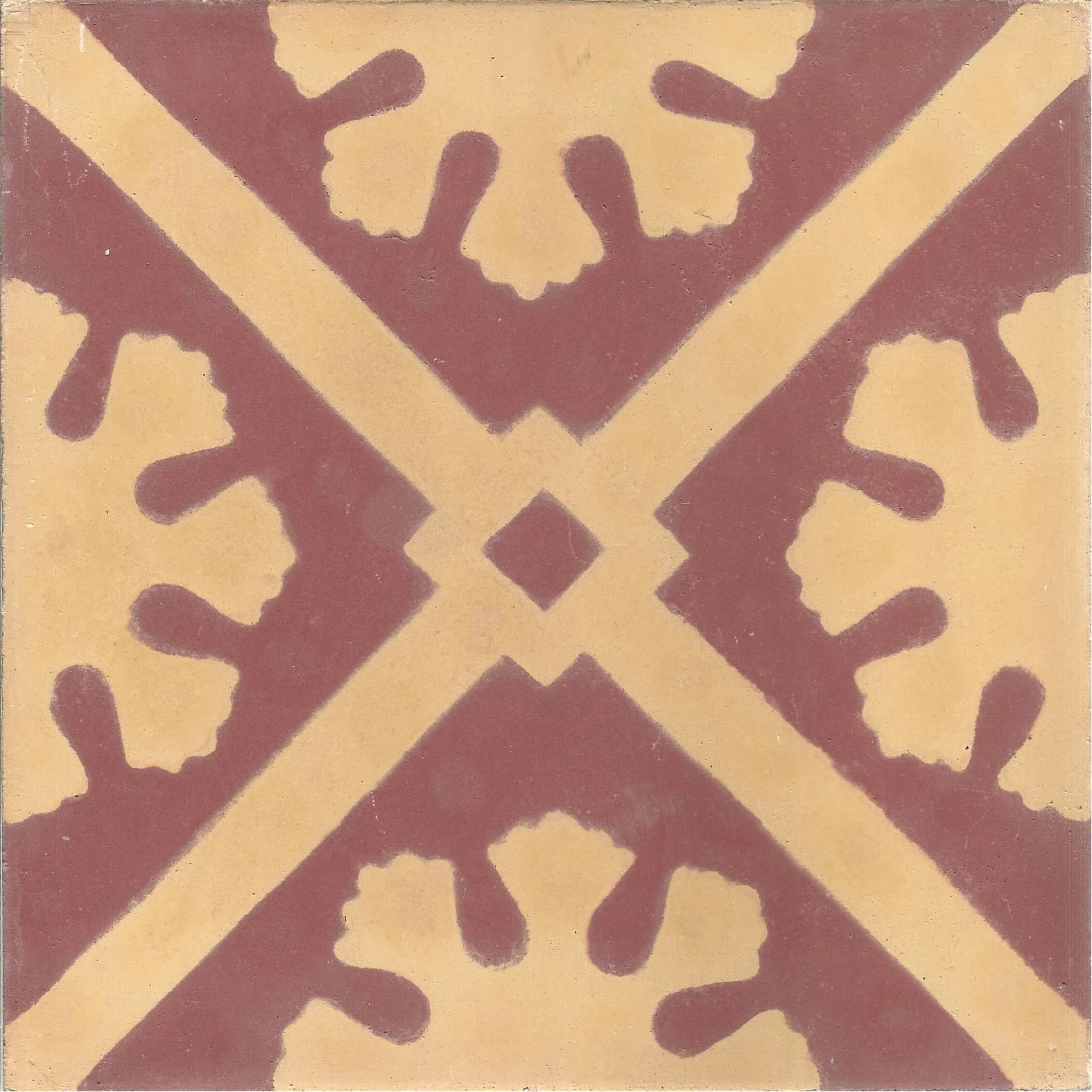 Sidi Ifni Wave — Terracotta — Handmade Moroccan Cement Tile