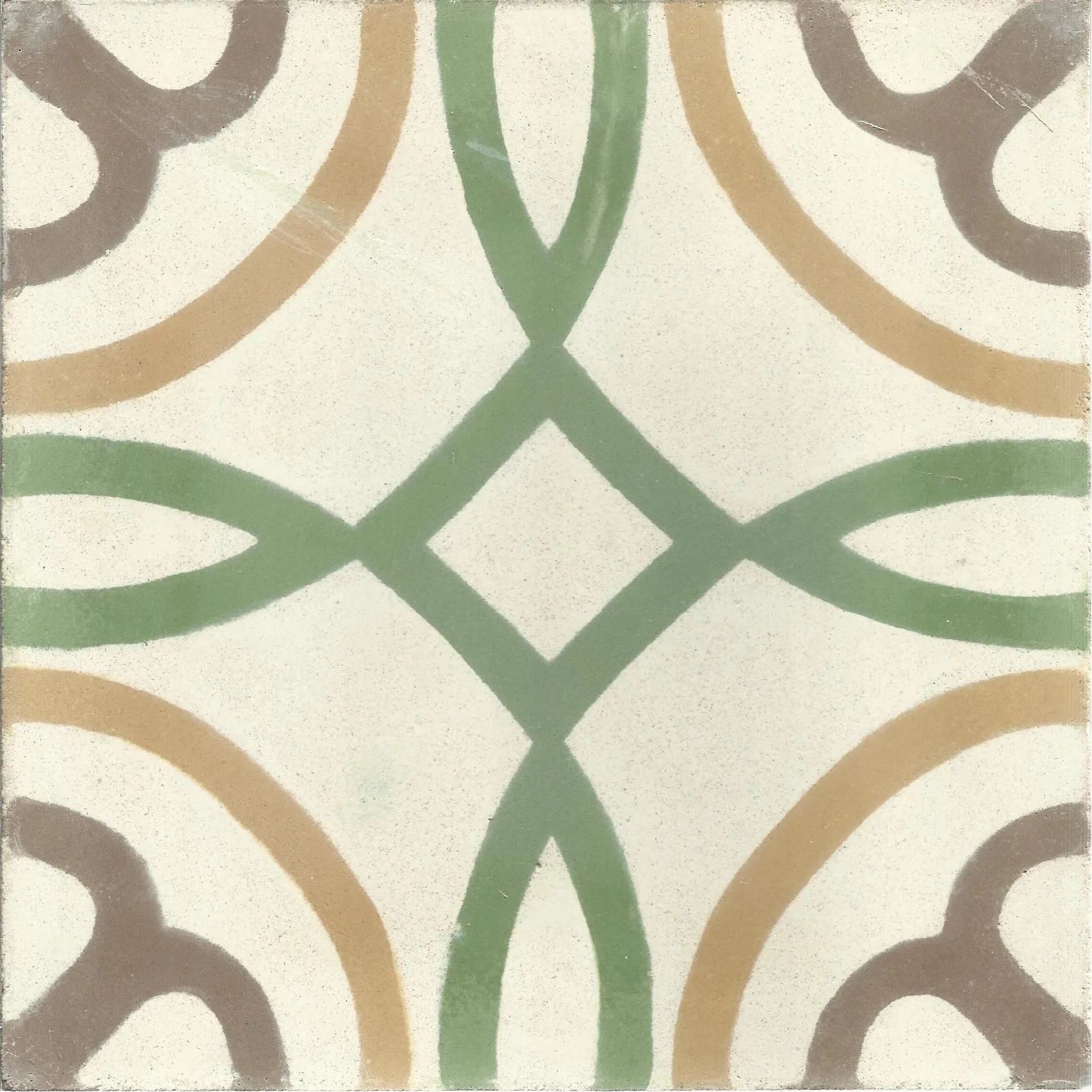 Aglou Bloom — Ivory — Handmade Moroccan Cement Tile