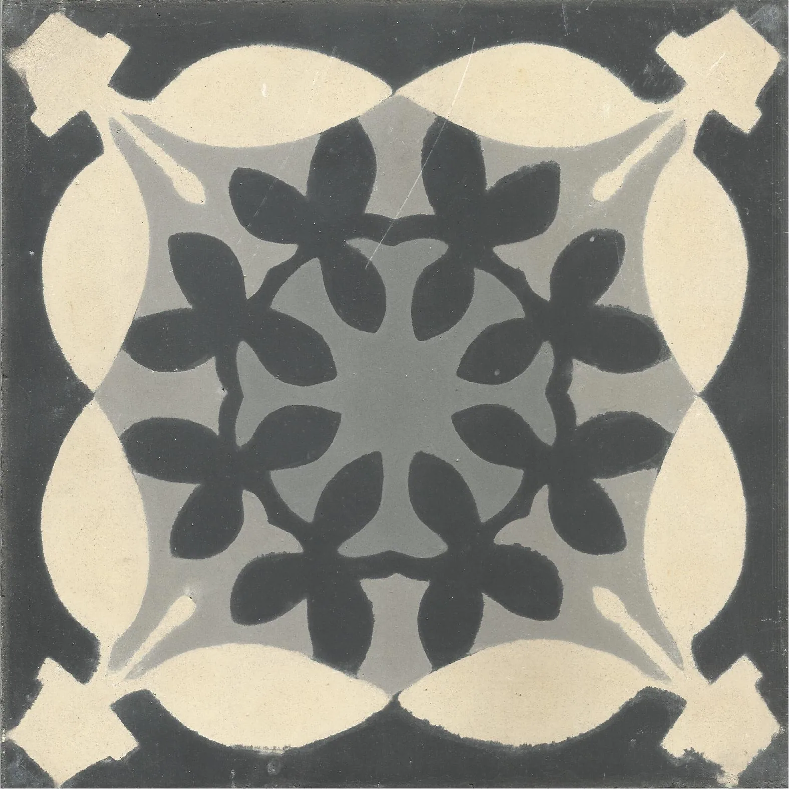 Dakhla Triangle — Ivory — Handmade Moroccan Cement Tile