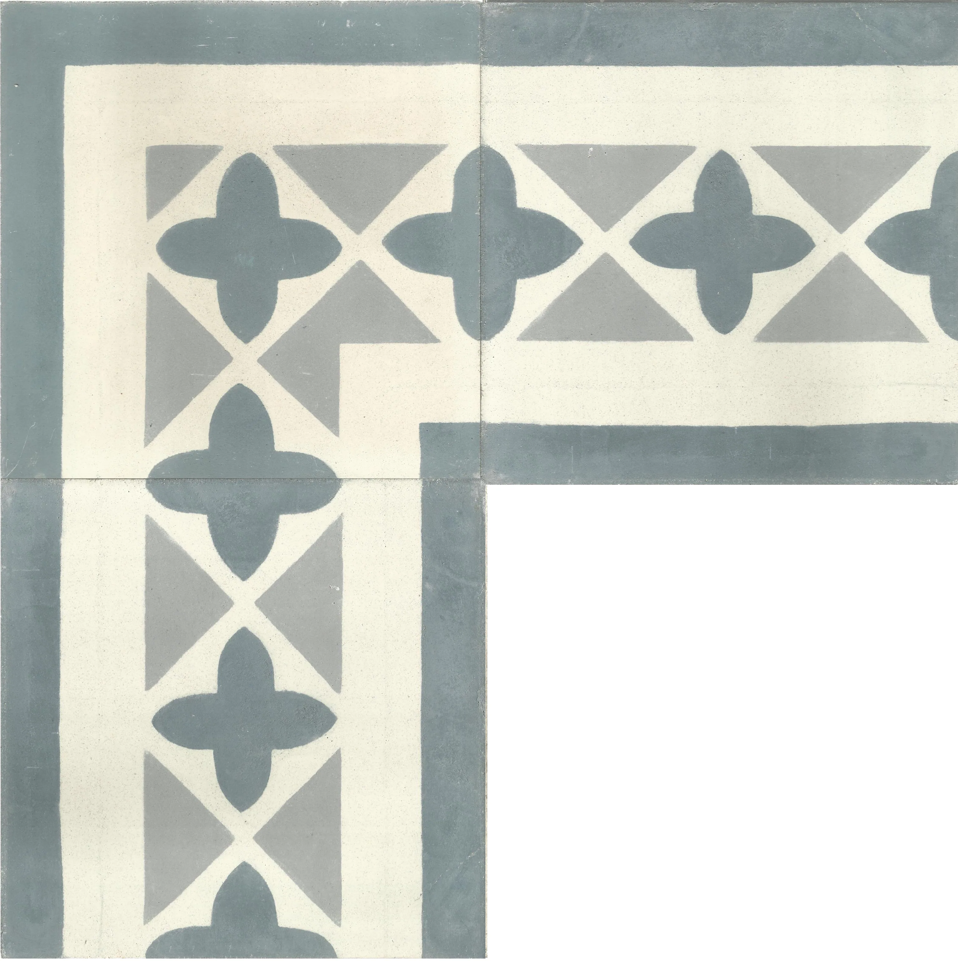 Andalou Quatrefoil — Steel Blue — Handmade Moroccan Cement Tile