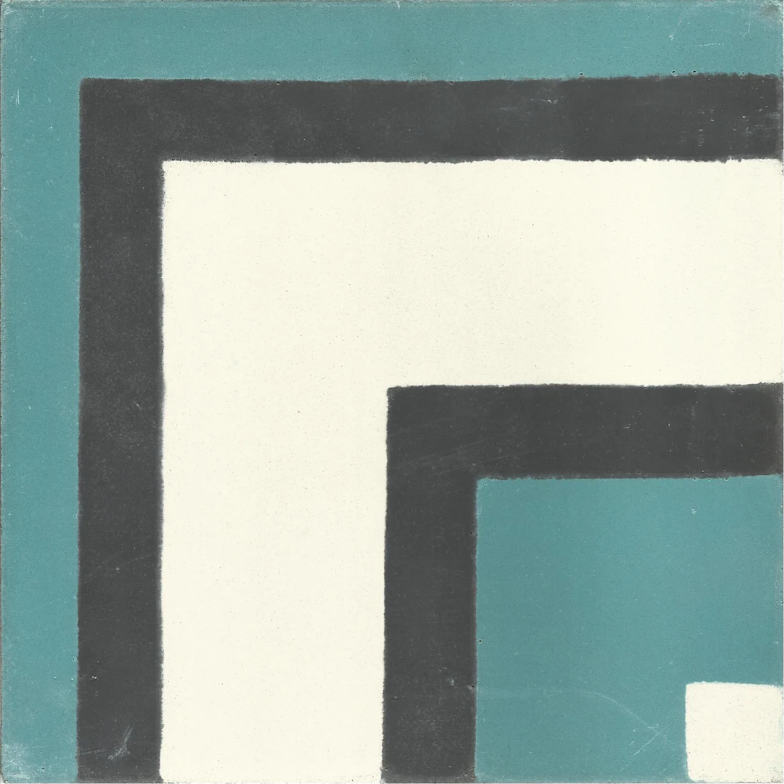 Tensift Corner — Teal Charcoal — Handmade Moroccan Cement Tile