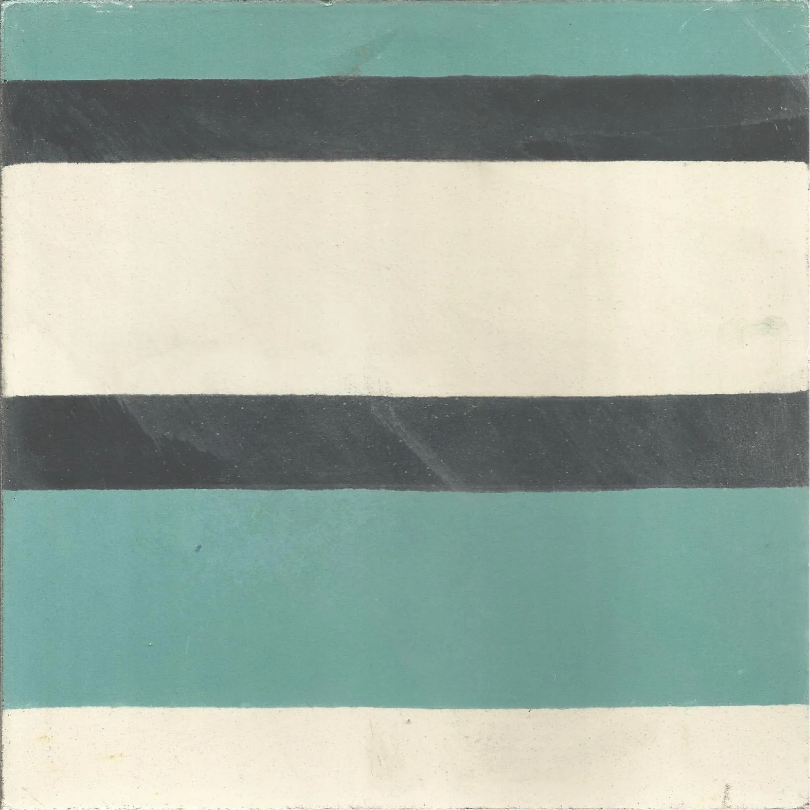 Sahara Stripe — Navy Ivory — Handmade Moroccan Cement Tile