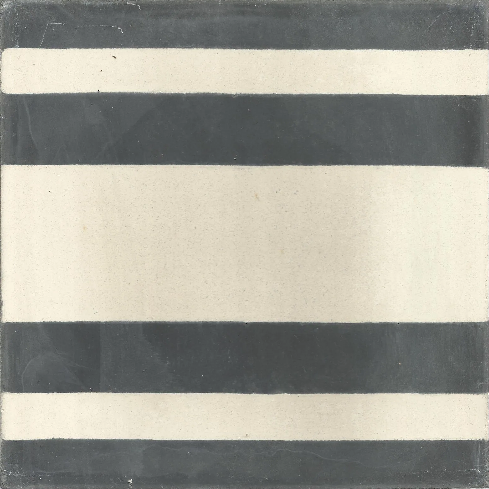 Sahara Stripe — Steel Ivory — Handmade Moroccan Cement Tile