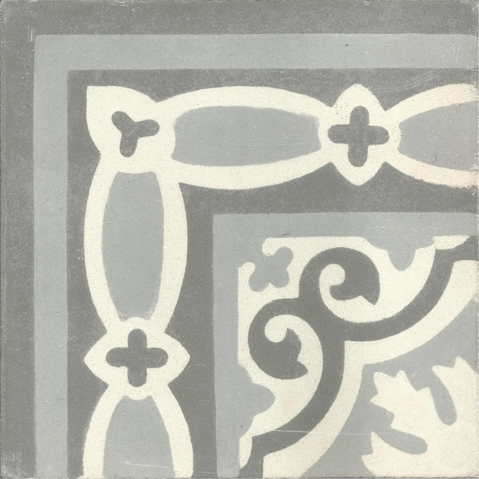 Zitoune Dot — Cobalt Ivory — Handmade Moroccan Cement Tile