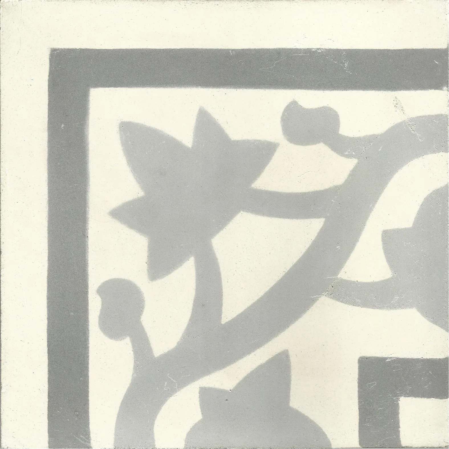 Tanger Crown — Grey Ivory — Handmade Moroccan Cement Tile