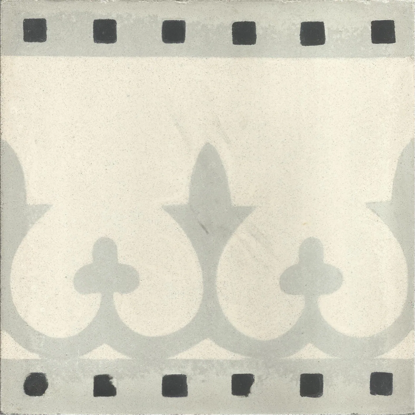 Tanger Crown — Charcoal Ivory — Handmade Moroccan Cement Tile