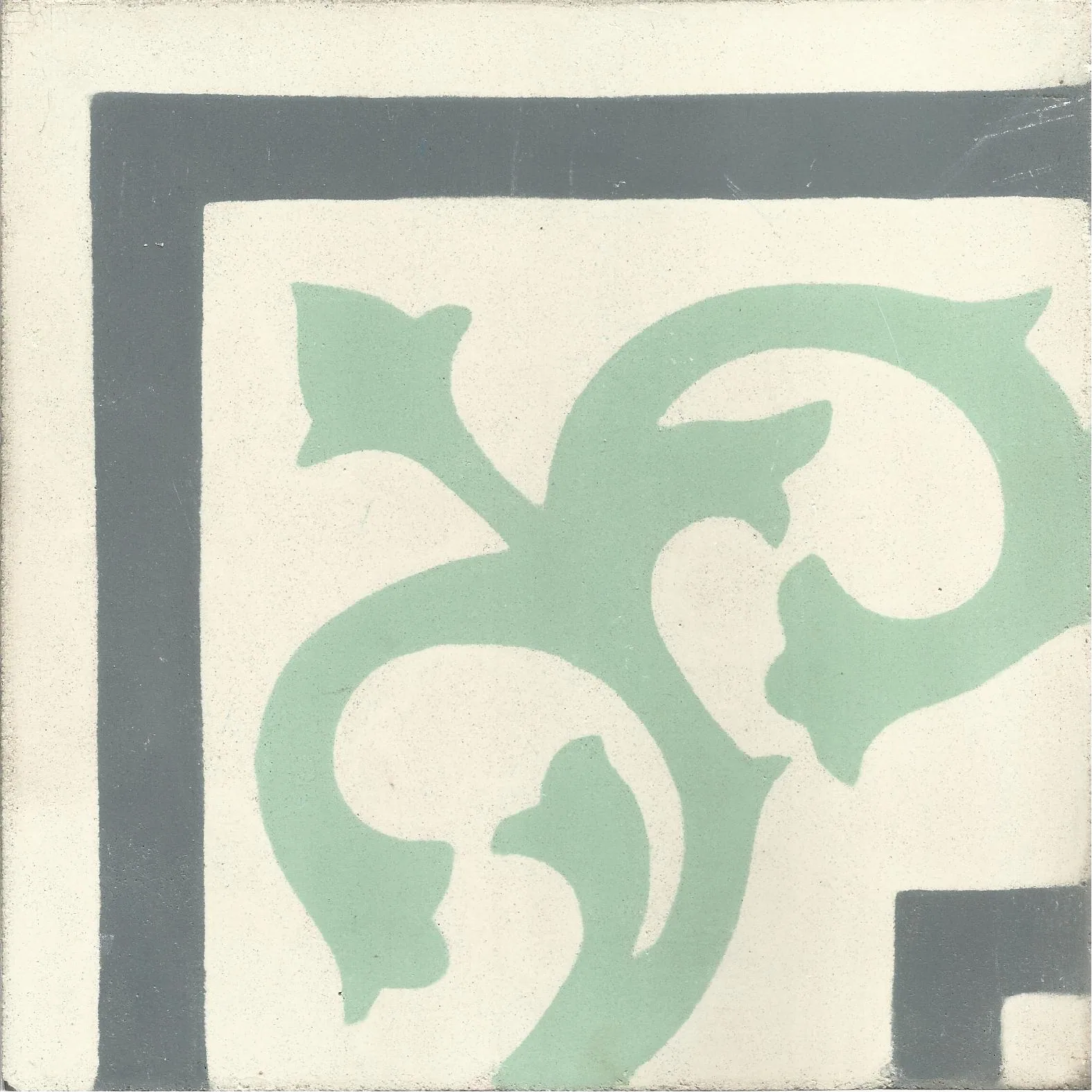 Sebou Lattice — Steel Ivory — Handmade Moroccan Cement Tile